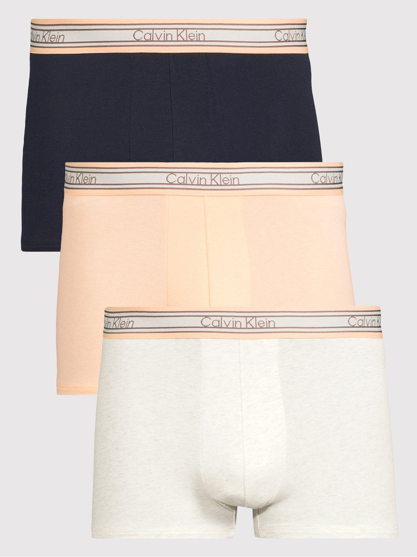Image 1 of 3 of Calvin Klein Underwear 3 Pack Retro Stripe Trunks - Assorted