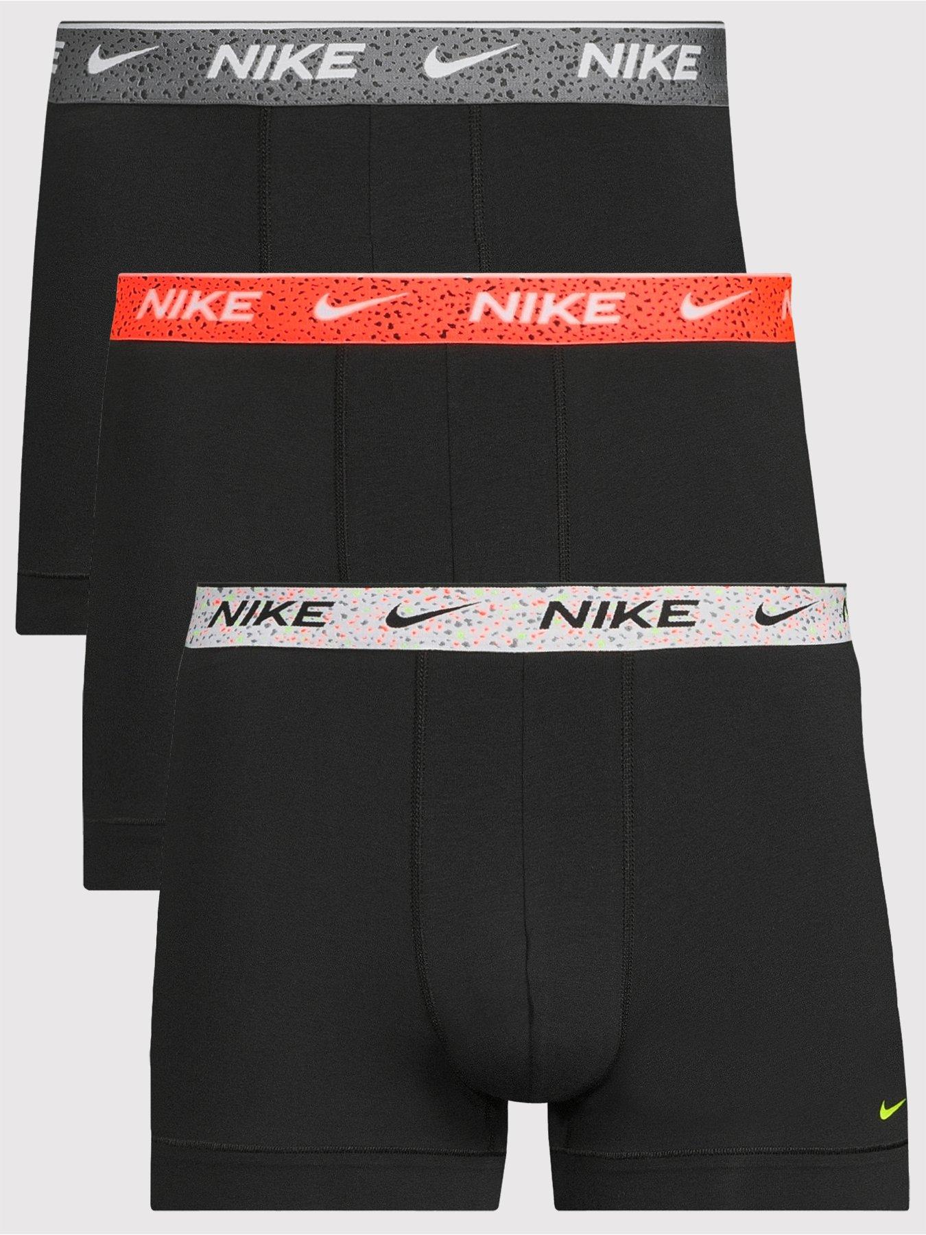 Image 1 of 3 of Nike Cotton Stretch 3 Pack Trunks - Black/Multi