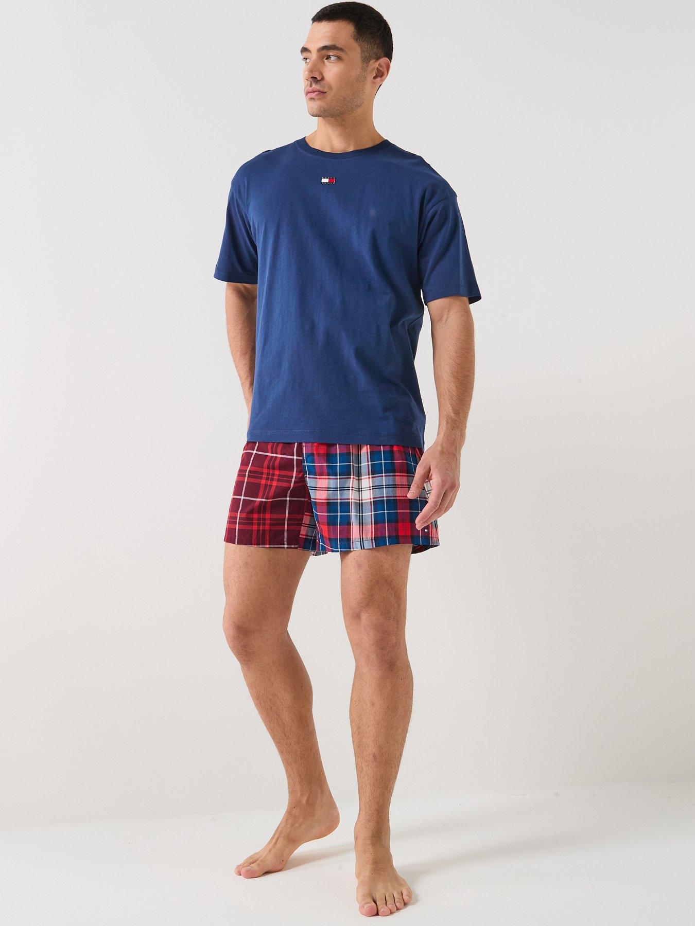 tommy-hilfiger-woven-short-print-pyjama-set-bluered-tartan