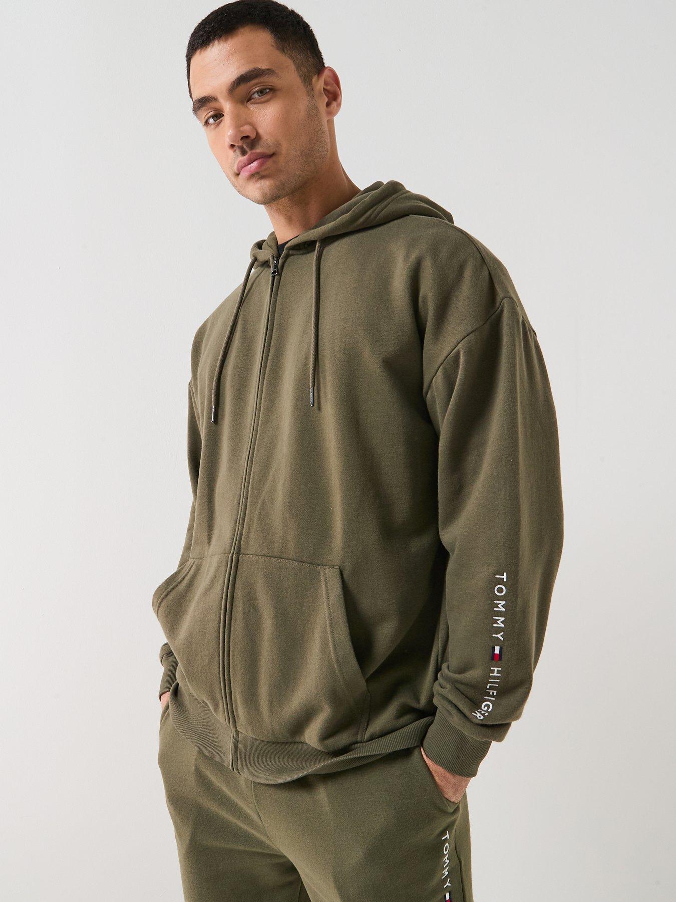 tommy-hilfiger-arm-logo-full-zip-loungewear-hoodie-dark-green