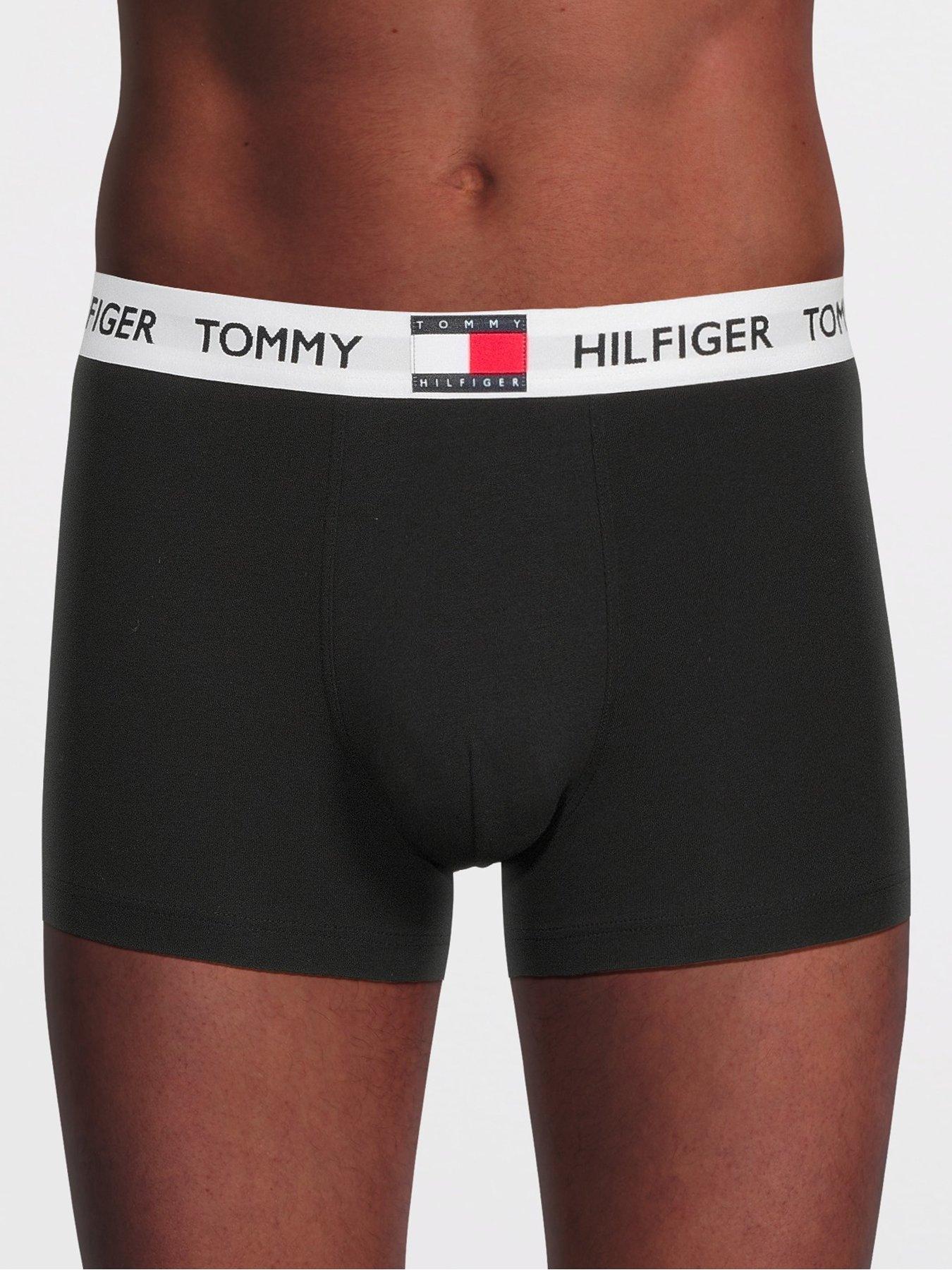 Image 2 of 4 of Tommy Hilfiger 3 Pack Heritage Cotton Badge Trunks - Black