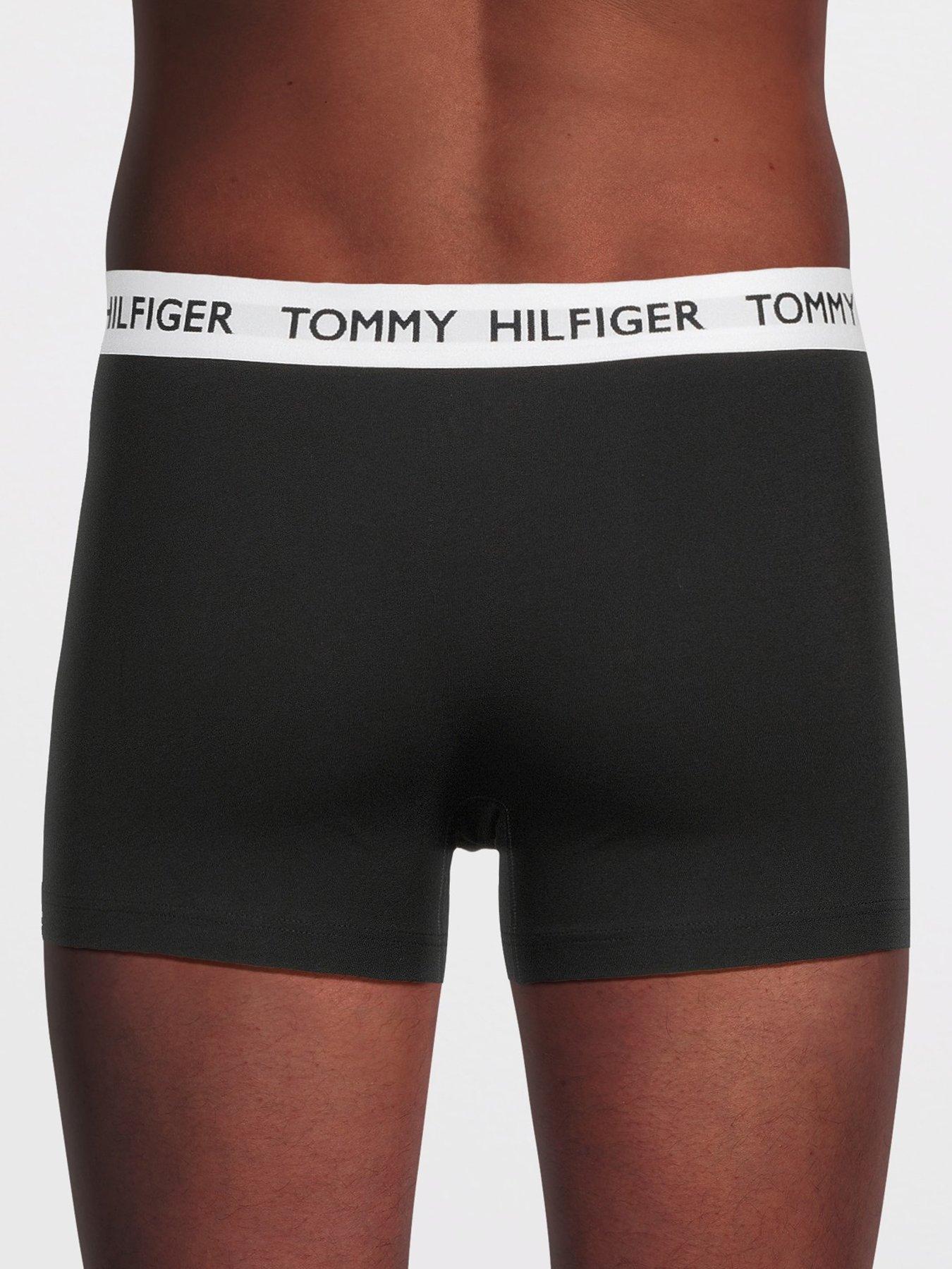 Image 3 of 4 of Tommy Hilfiger 3 Pack Heritage Cotton Badge Trunks - Black