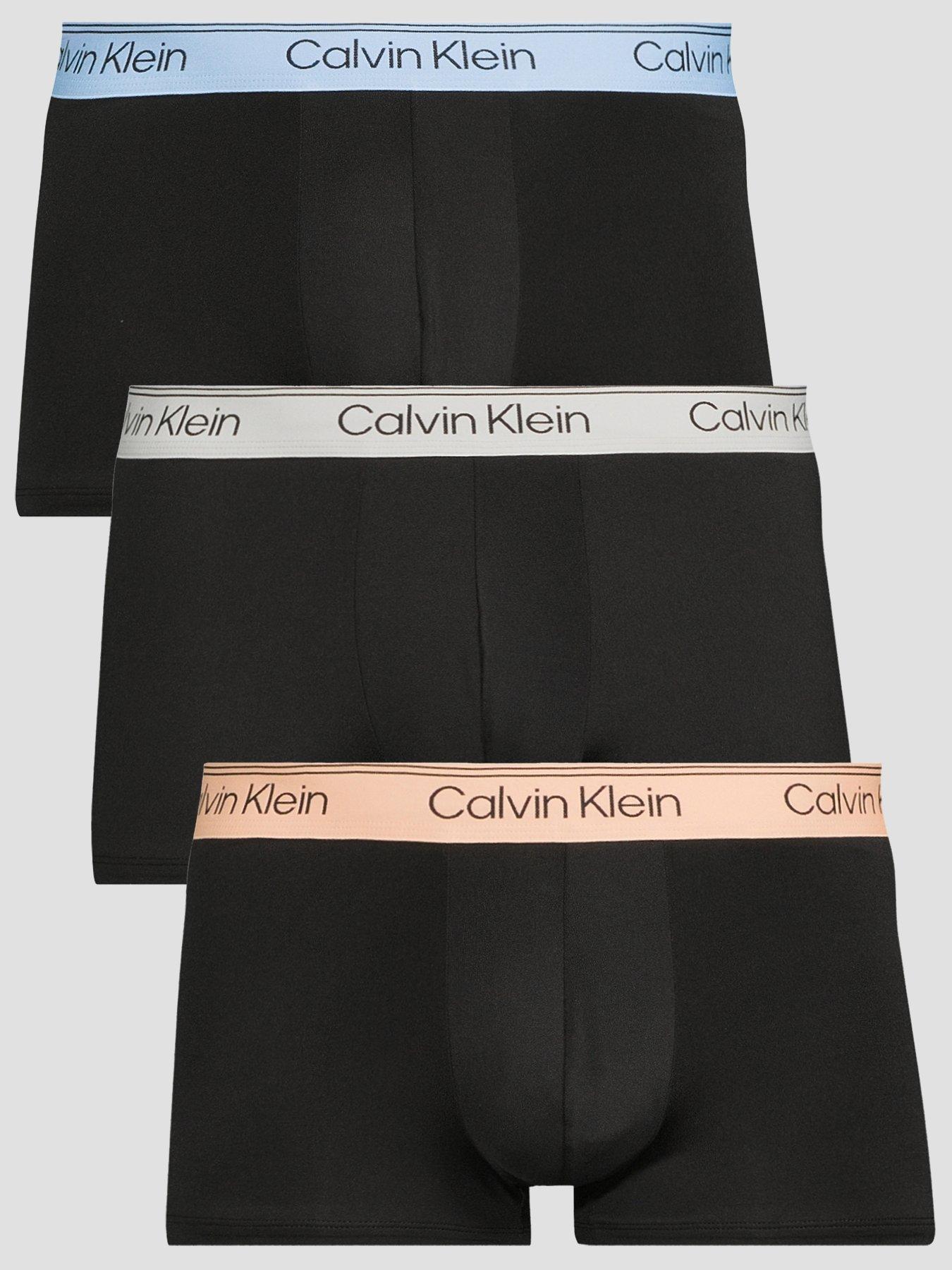 Image 1 of 3 of Calvin Klein Underwear 3 Pack Microfibre Low Rise Trunks - Black