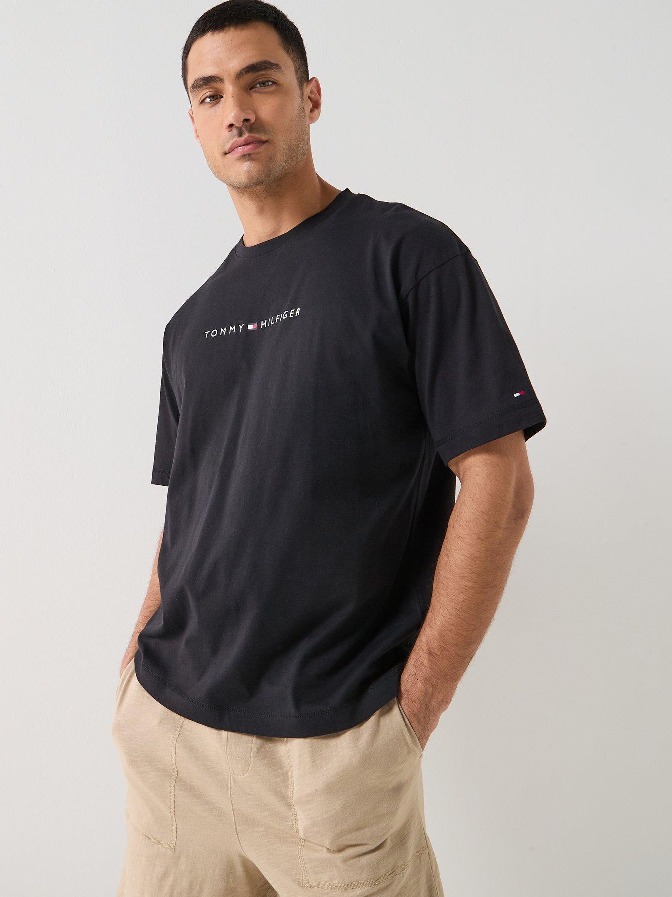 tommy-hilfiger-small-linear-chest-logo-loungewear-t-shirt-black