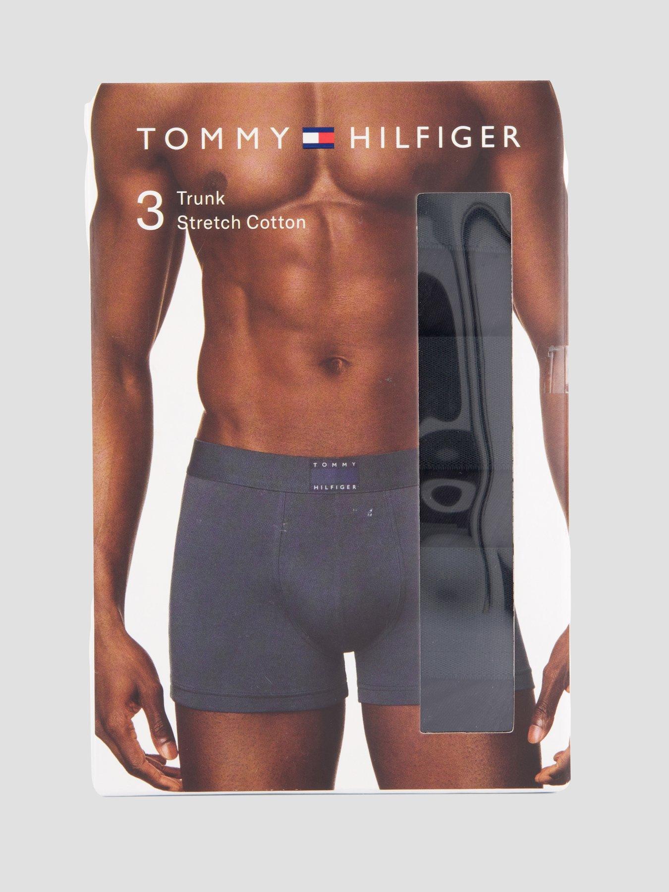 Image 4 of 4 of Tommy Hilfiger 3 Pack Heritage Tonal Flag Trunks - Black