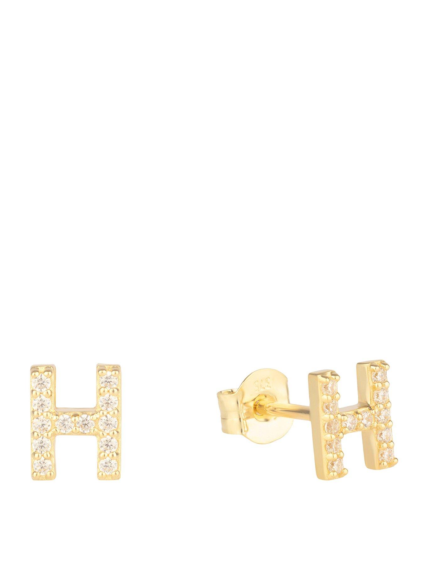the-love-collection-9ct-gold-cubic-zirconia-initial-stud-earrings