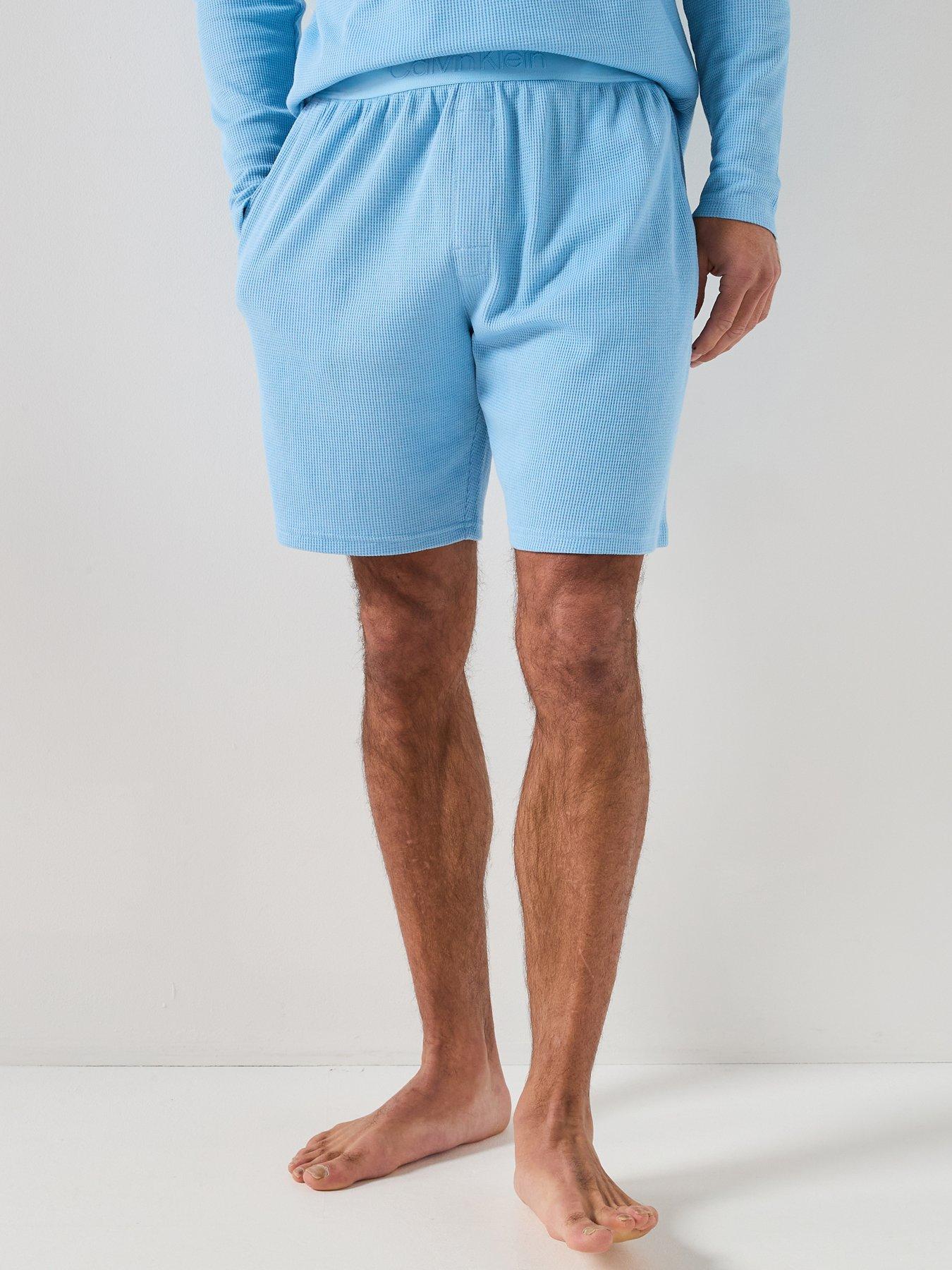 calvin-klein-loungewear-waffle-shorts-bluefront