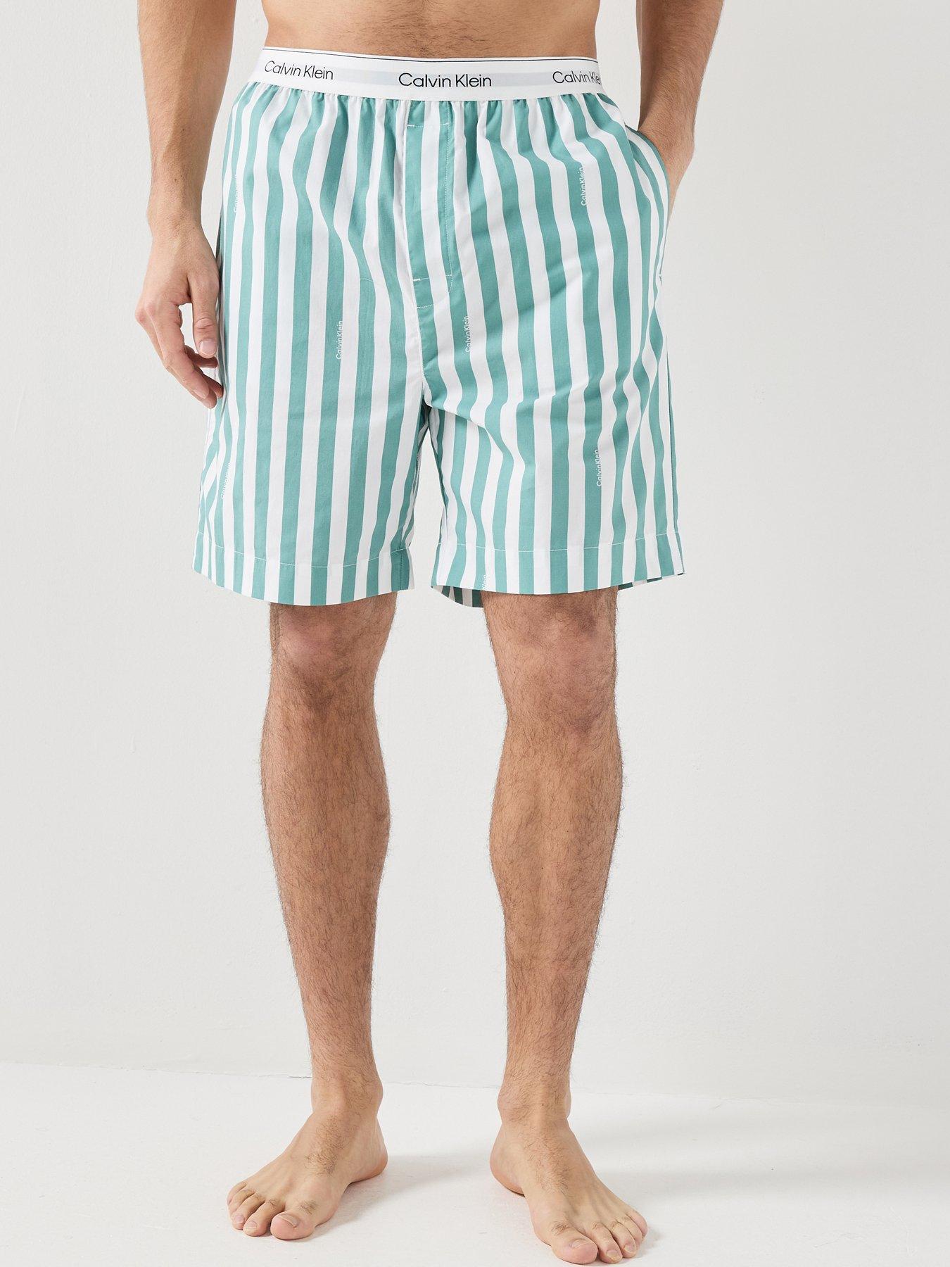 Calvin Klein Loungewear Striped Sleep Shorts - Blue