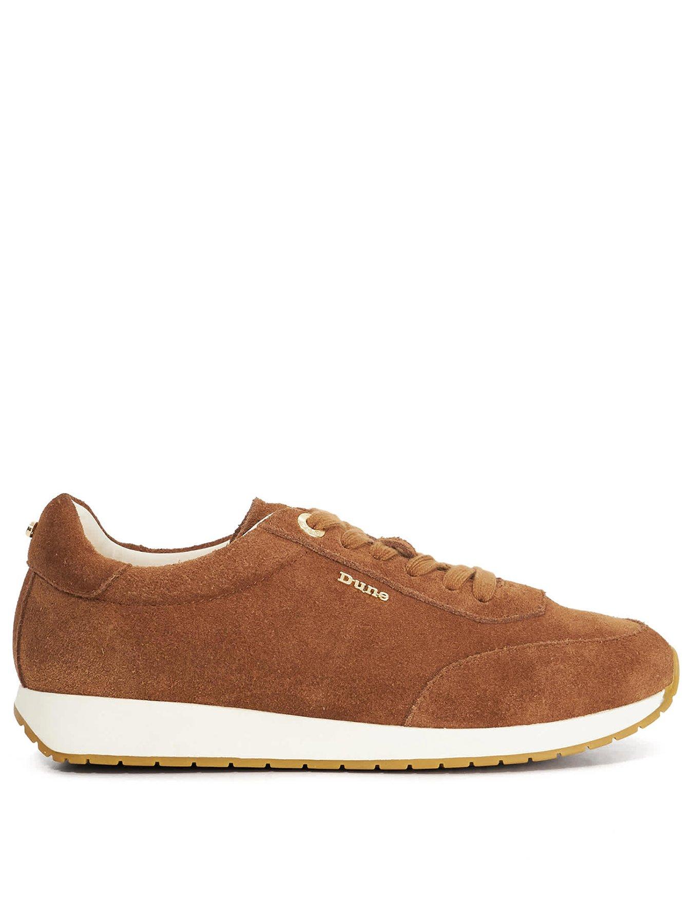 dune-london-ettah-slim-sole-runner-brownfront
