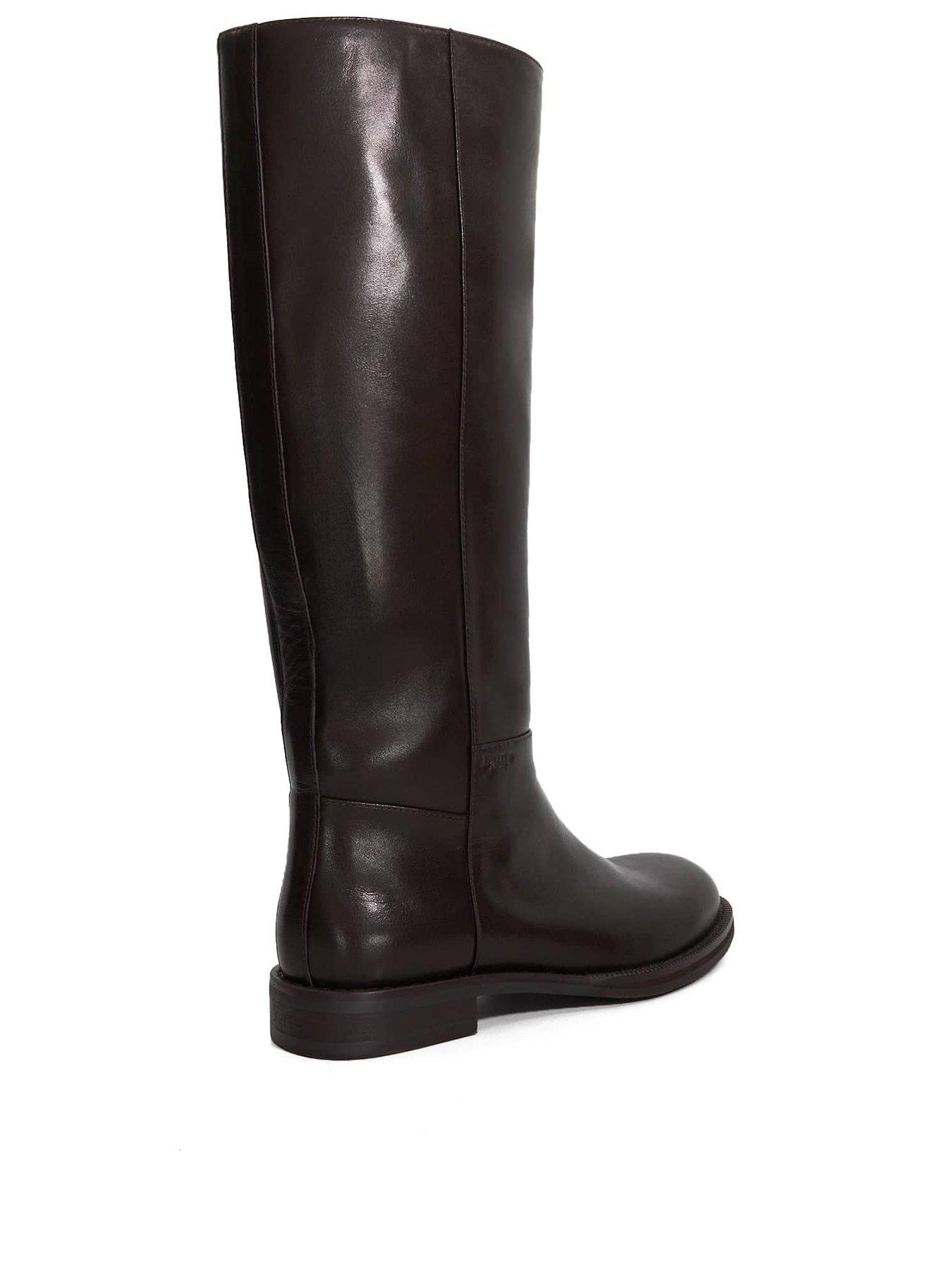 dune-london-tova-pull-on-knee-high-boots-brownoutfit