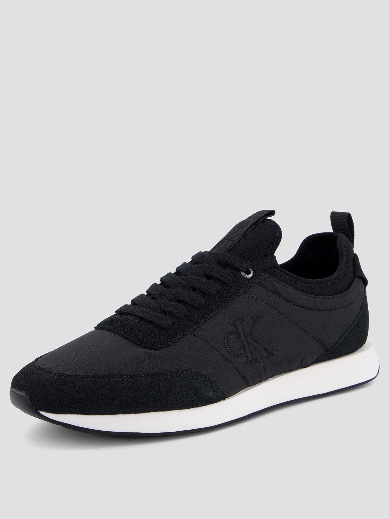 calvin-klein-retro-runner-sock-laceup-mix-trainer-blackstillFront
