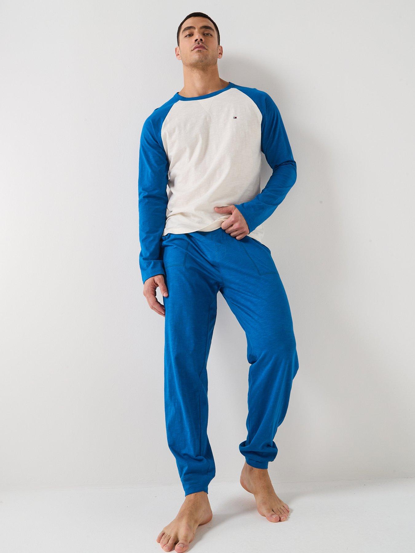 Image 1 of 6 of Tommy Hilfiger Raglan Pyjama Set - Blue
