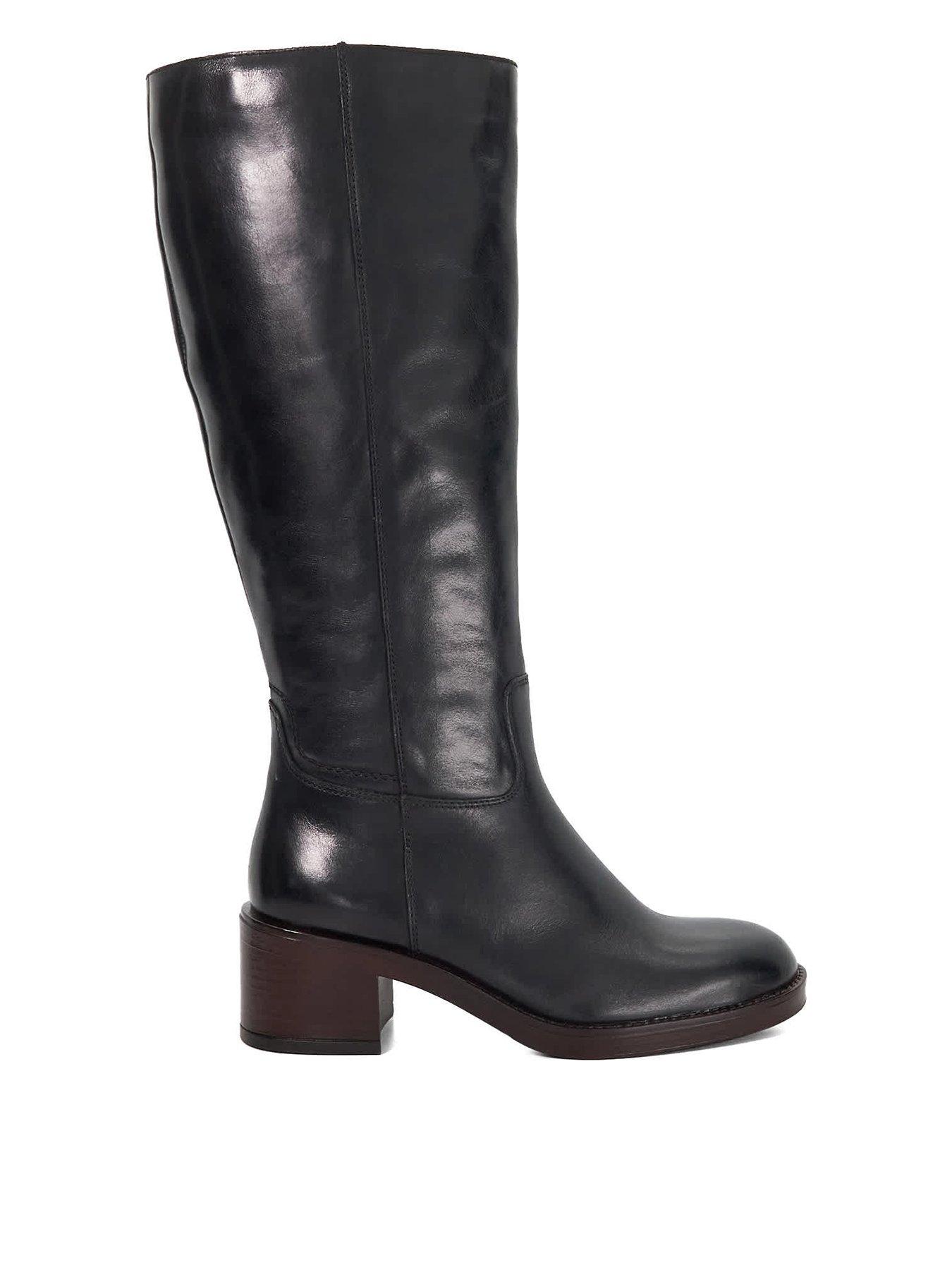 dune-london-tammies-block-heel-boots-blackstillFront
