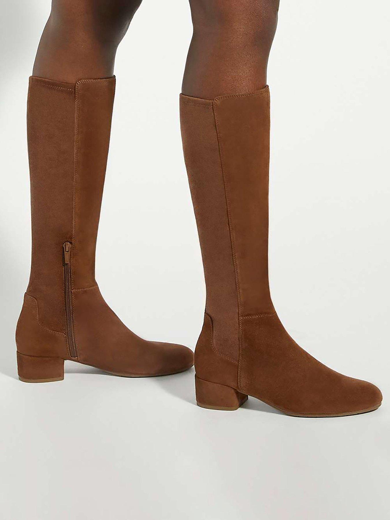 Dune London Wide Fit Tayla Smart Stretch Knee High Boot - Brown