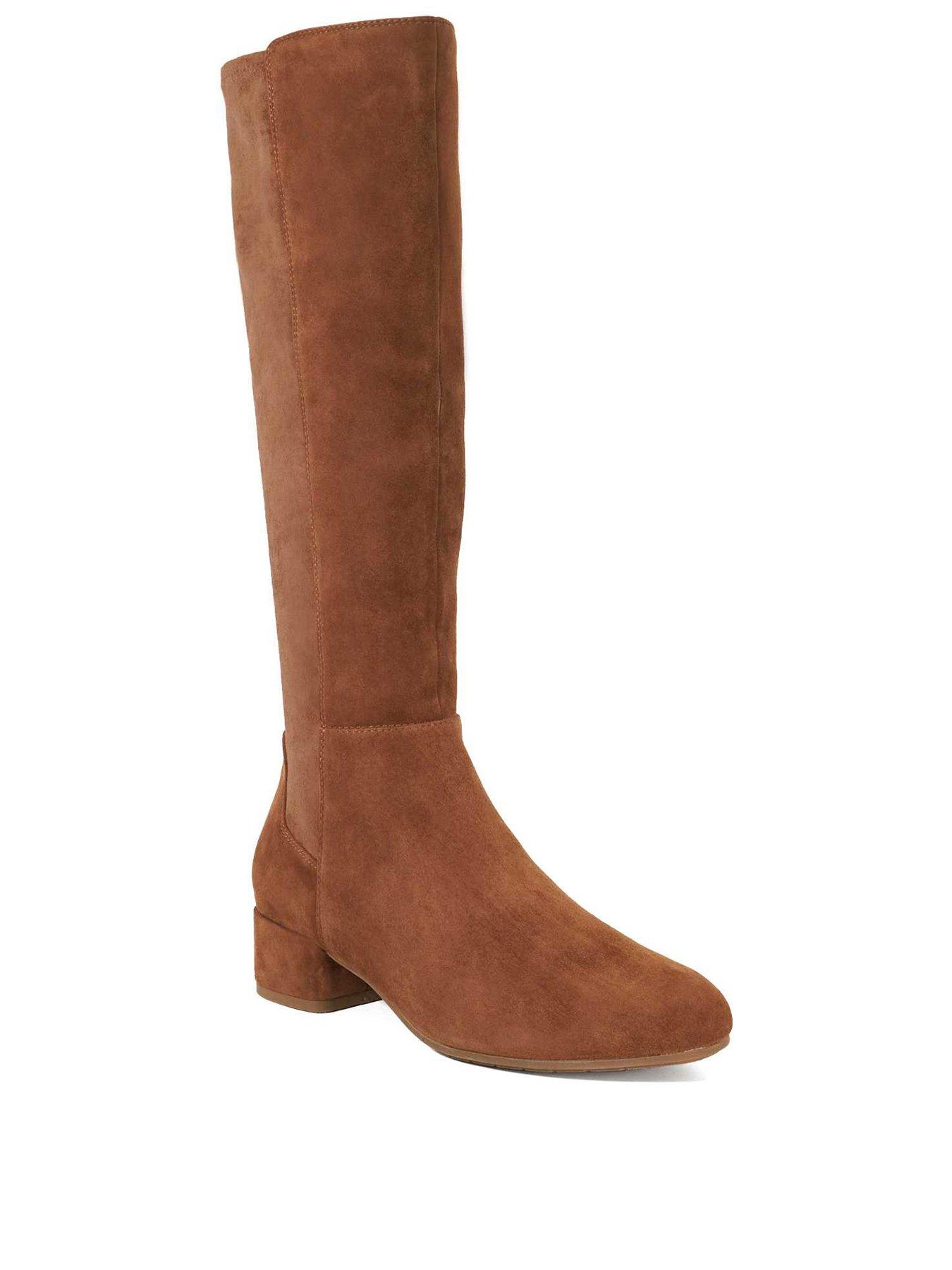 Image 3 of 6 of Dune London Wide Fit Tayla Smart Stretch Knee High Boot - Brown