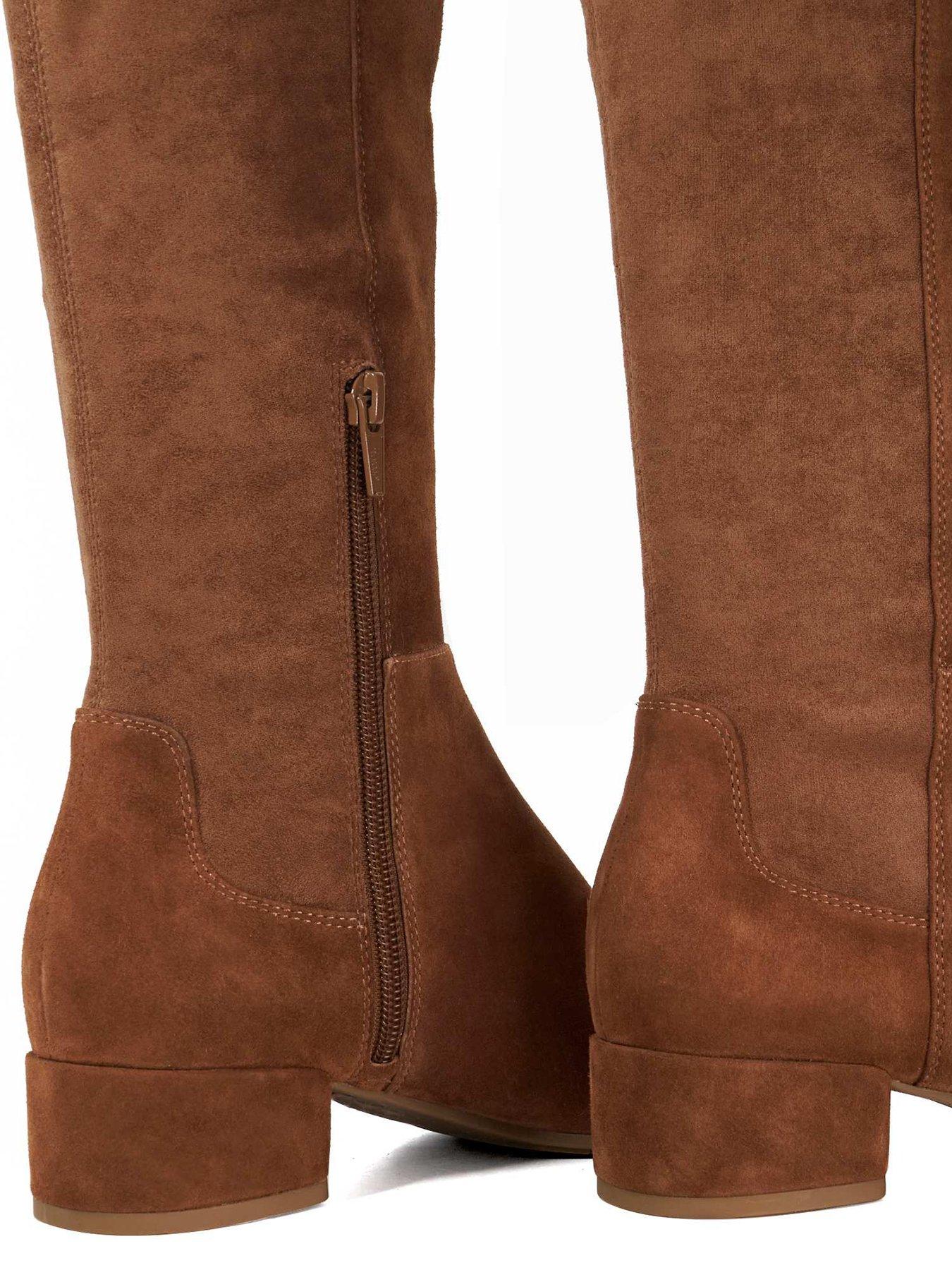 Image 6 of 6 of Dune London Wide Fit Tayla Smart Stretch Knee High Boot - Brown