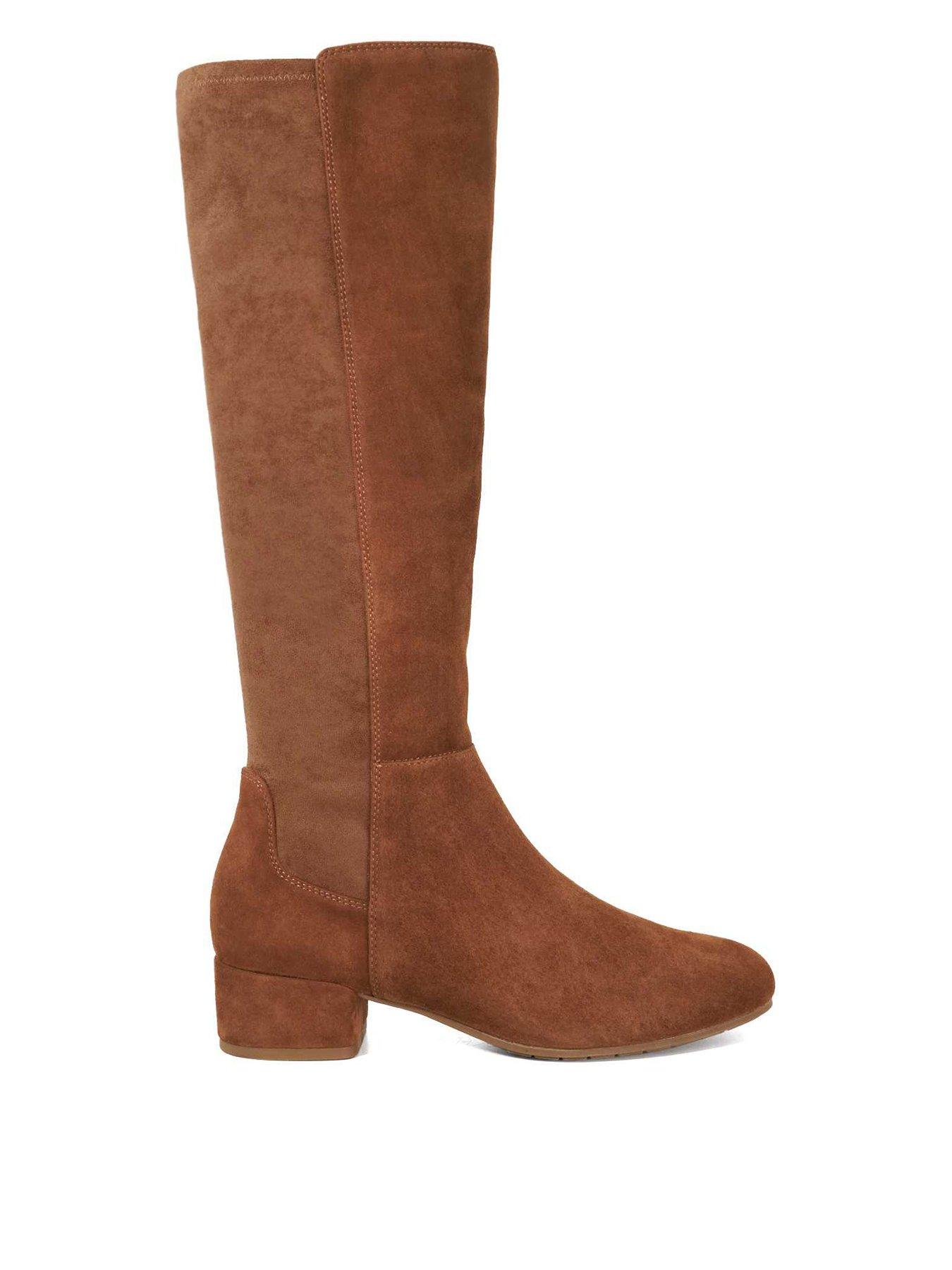 dune-london-tayla-smart-stretch-knee-high-boots-brownstillFront