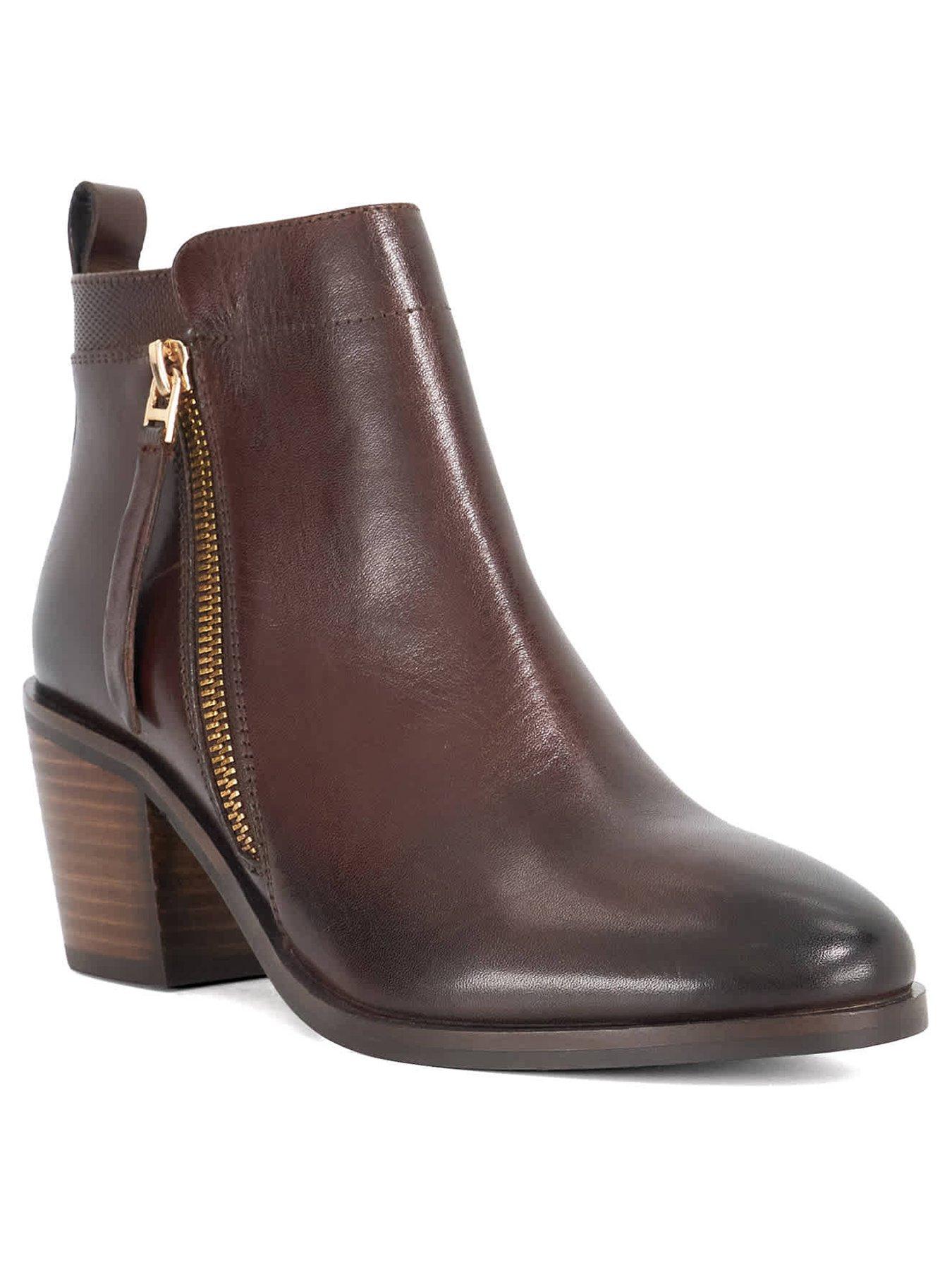 Image 2 of 5 of Dune London Paicing Side Zip Ankle Boots - Brown