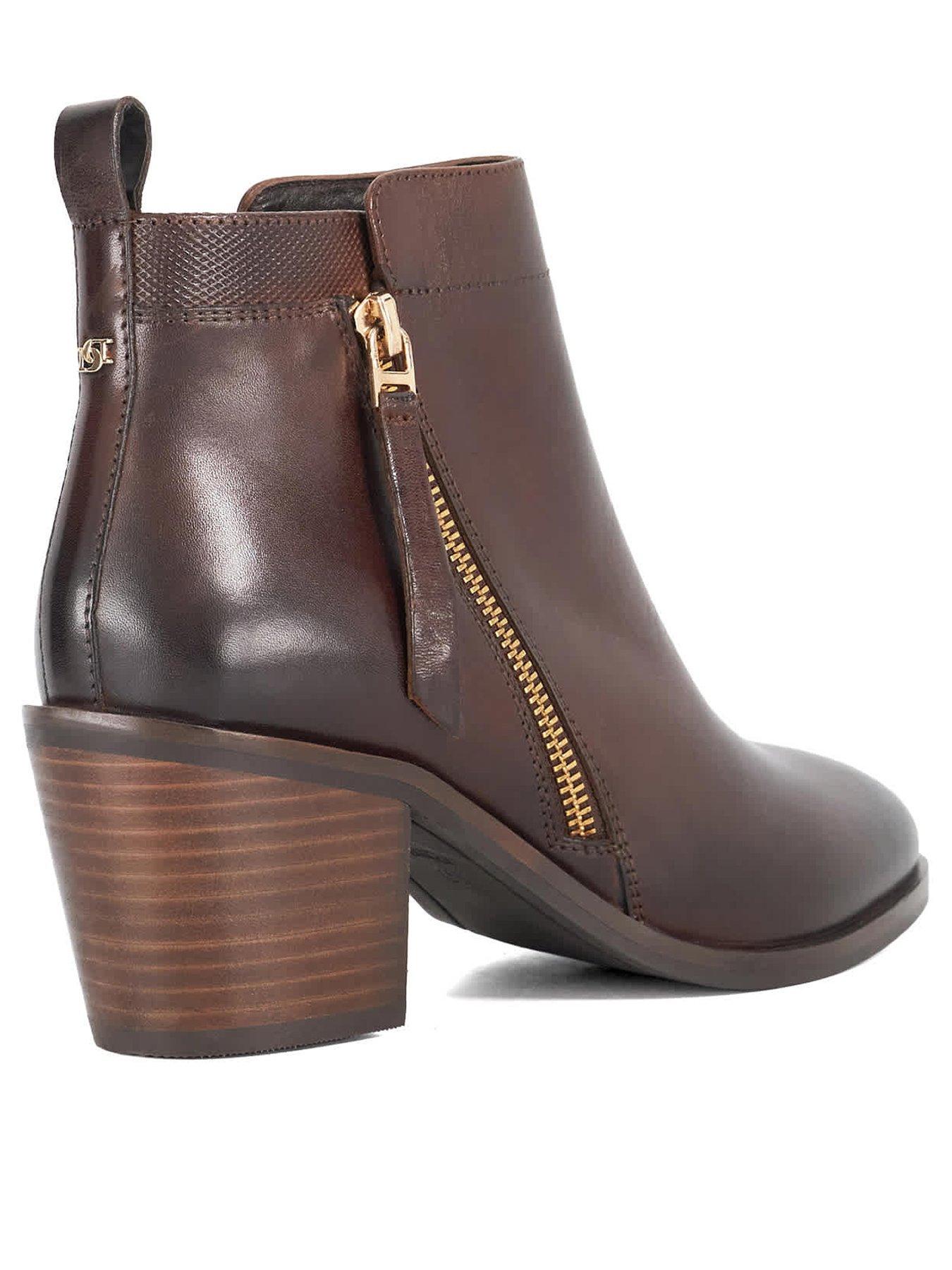 Image 3 of 5 of Dune London Paicing Side Zip Ankle Boots - Brown