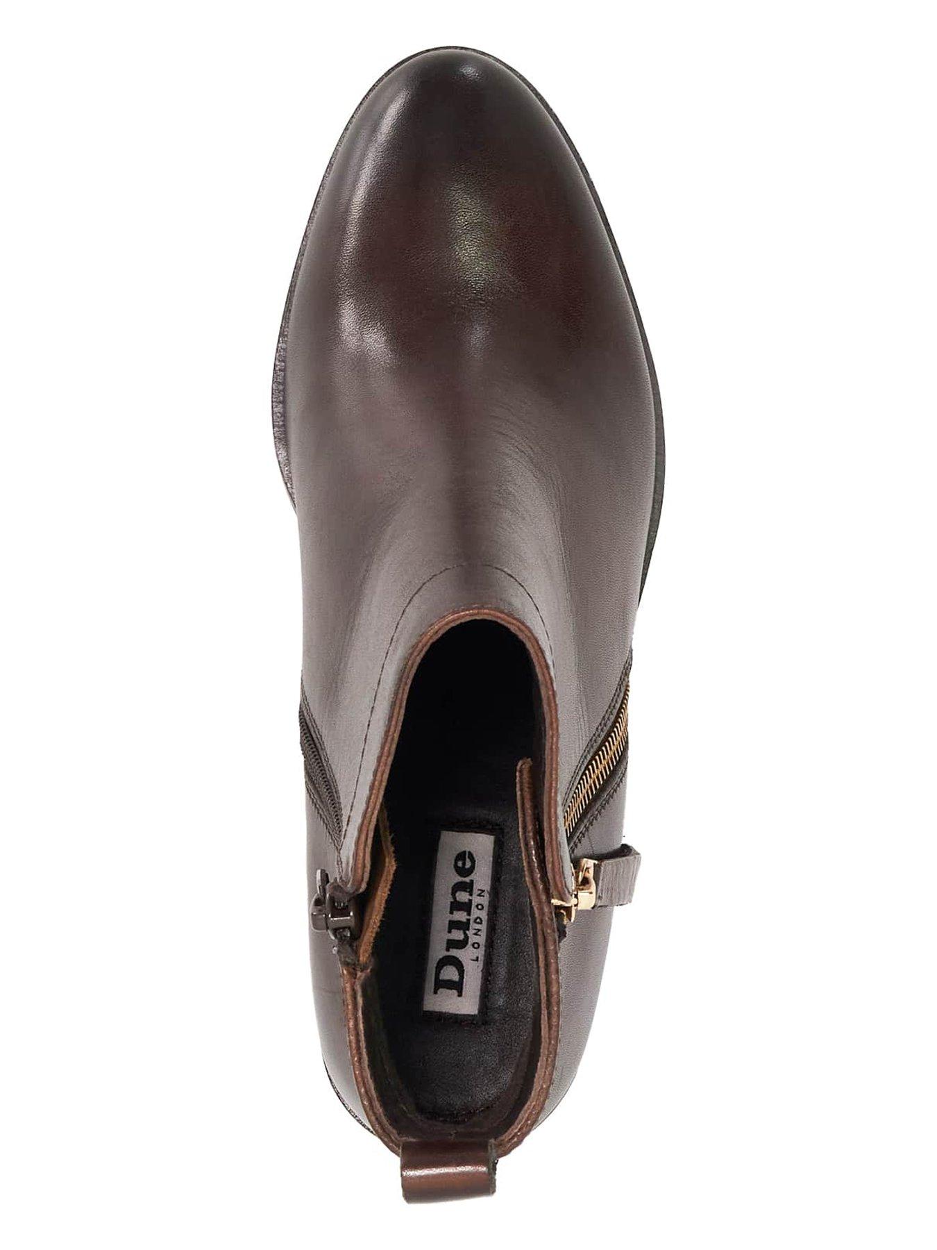 Image 4 of 5 of Dune London Paicing Side Zip Ankle Boots - Brown