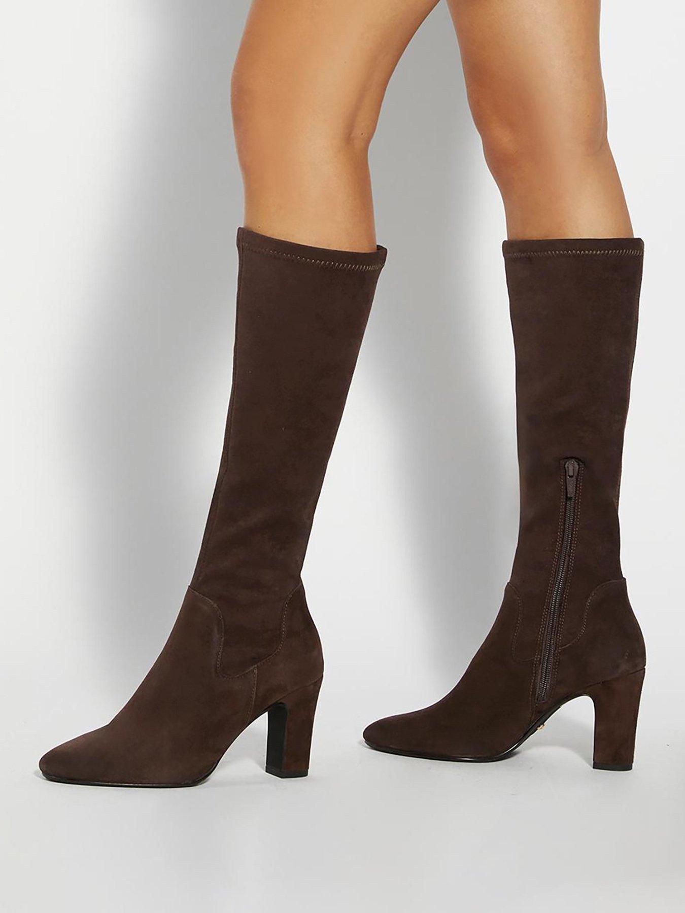 Dune London Simple Stretch Knee Boot - Brown