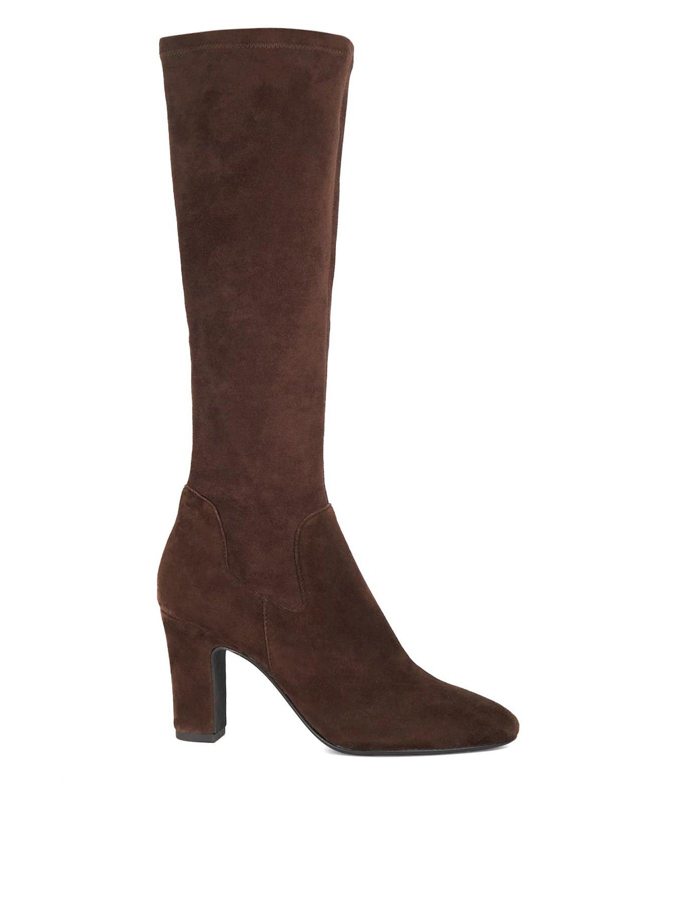 Image 2 of 6 of Dune London Simple Stretch Knee Boot - Brown
