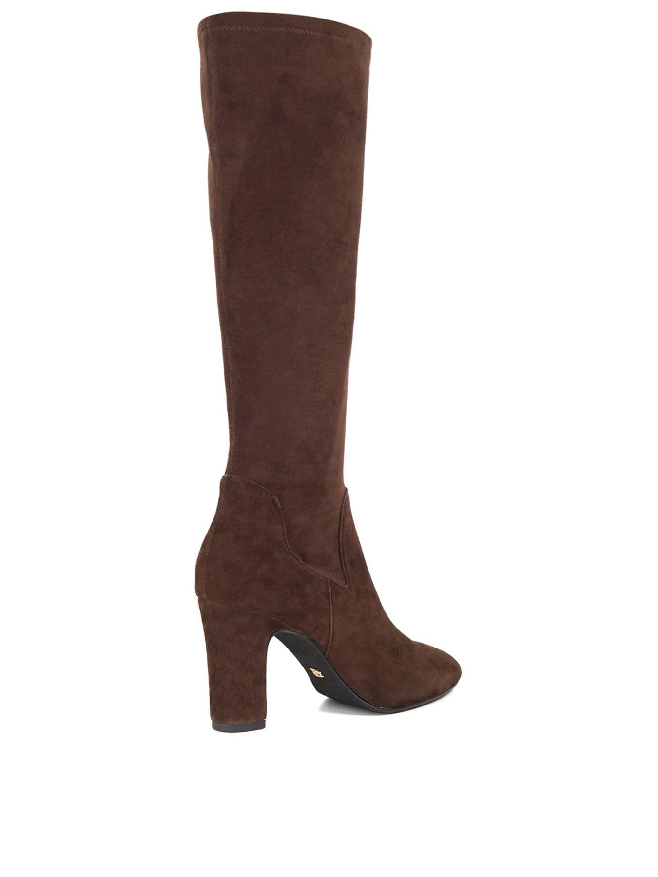 Image 4 of 6 of Dune London Simple Stretch Knee Boot - Brown