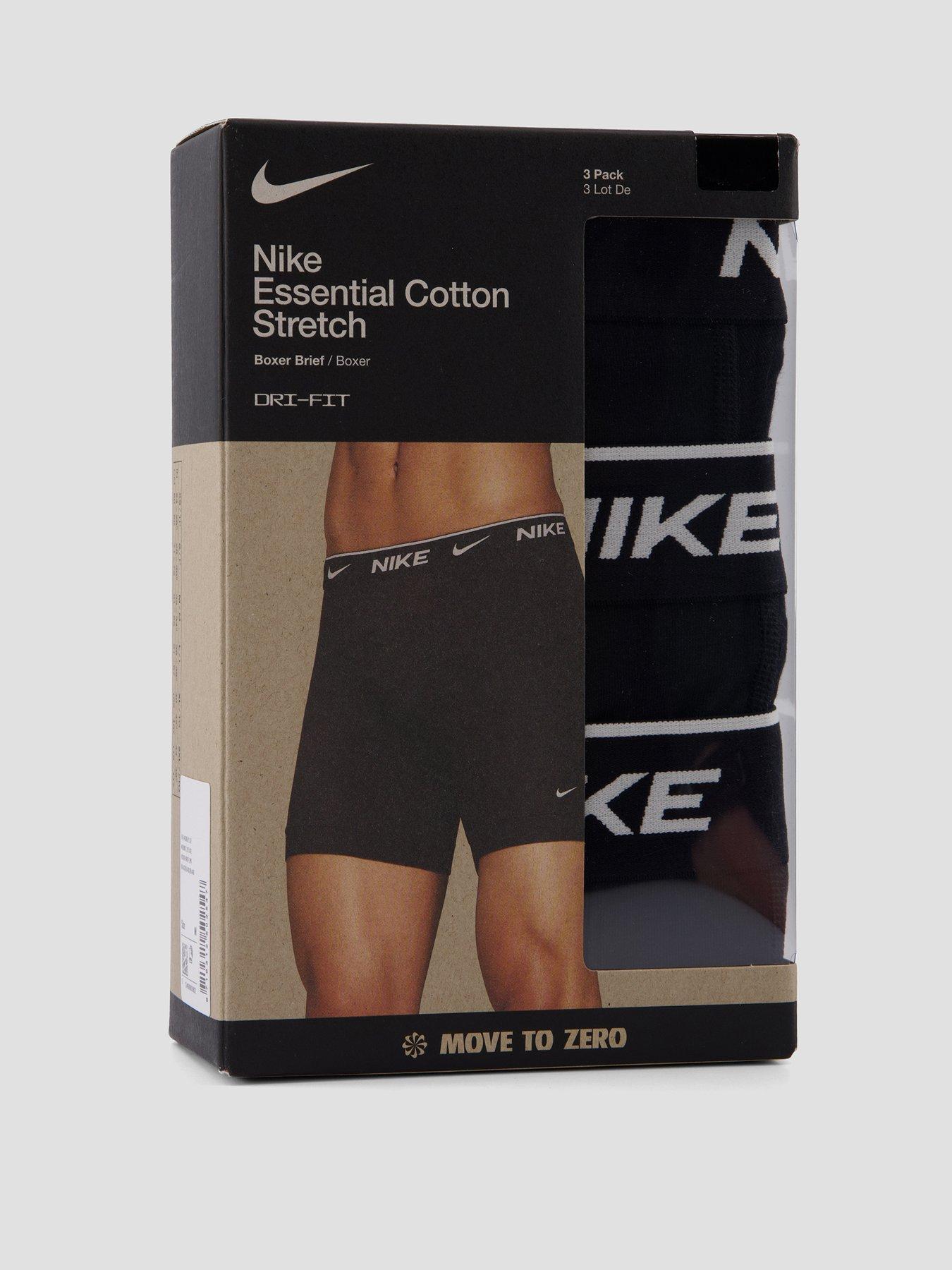 Image 4 of 4 of Nike Cotton Stretch 3 Pack Boxer Brief - Black