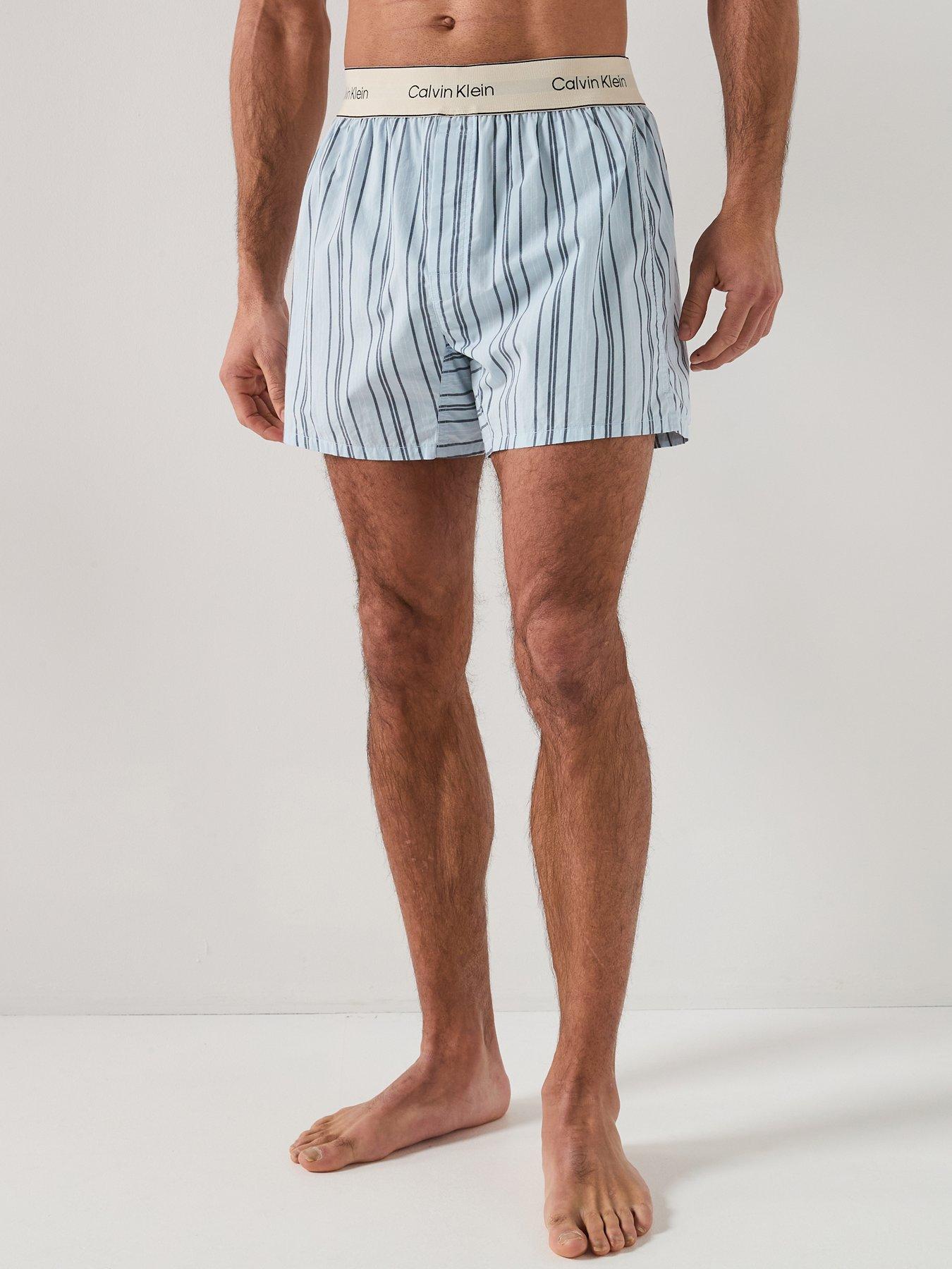 Calvin Klein Loungewear Heritage Cotton Poplin Boxer Shorts - Blue