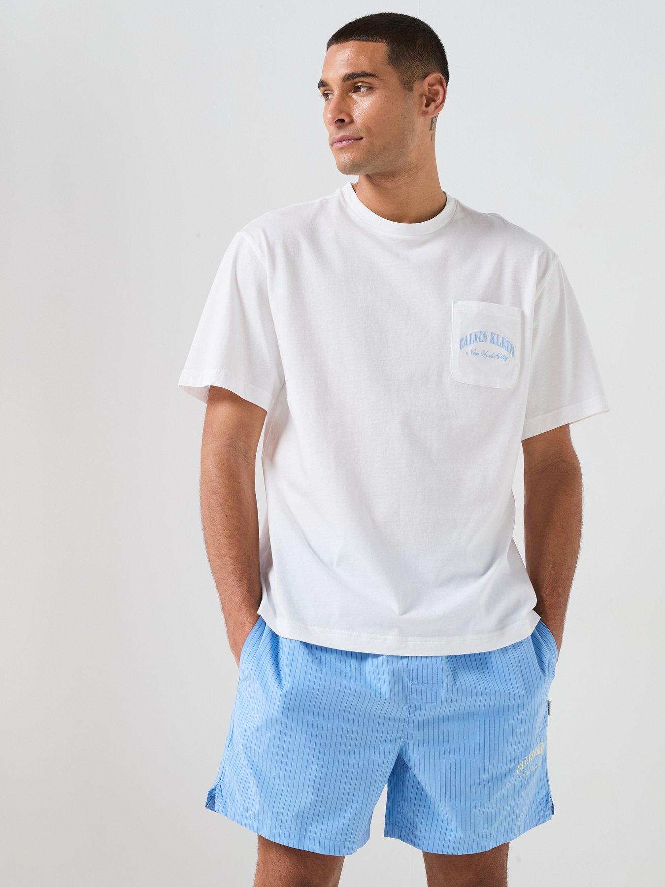 Image 1 of 6 of Calvin Klein Loungewear Heritage Crest Pyjama Set - White
