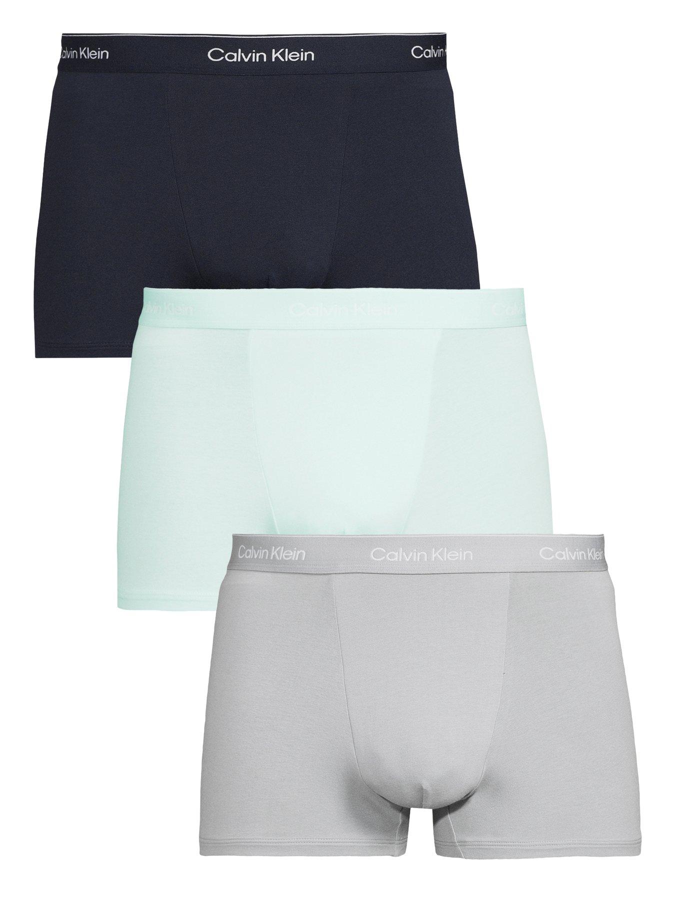 Image 1 of 3 of Calvin Klein Underwear Icon Cotton Stretch 3 Pack Relaxed Trunks - Assorted