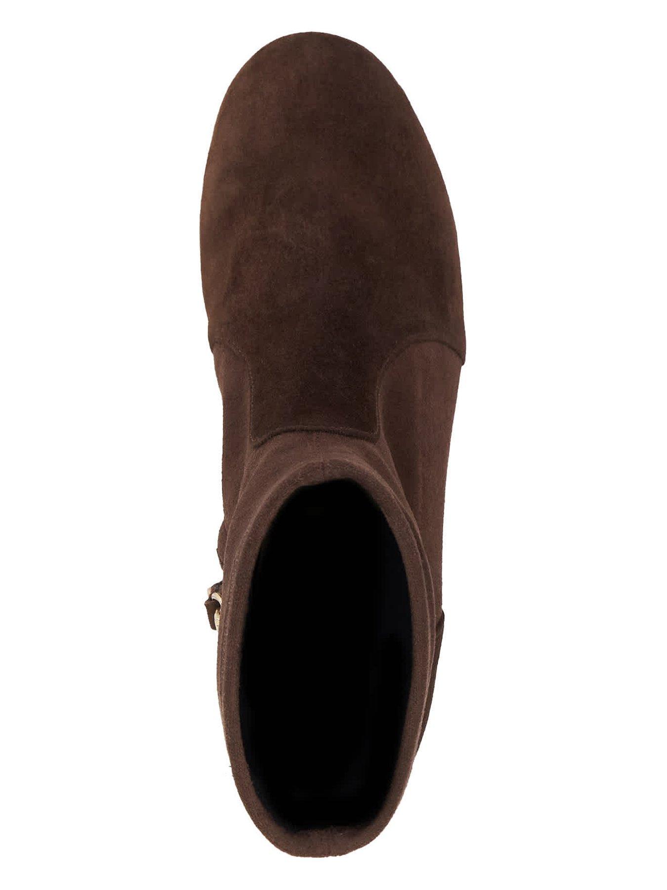 Image 4 of 5 of Dune London Olianna Sock Boot Block Heel Boot - Brown