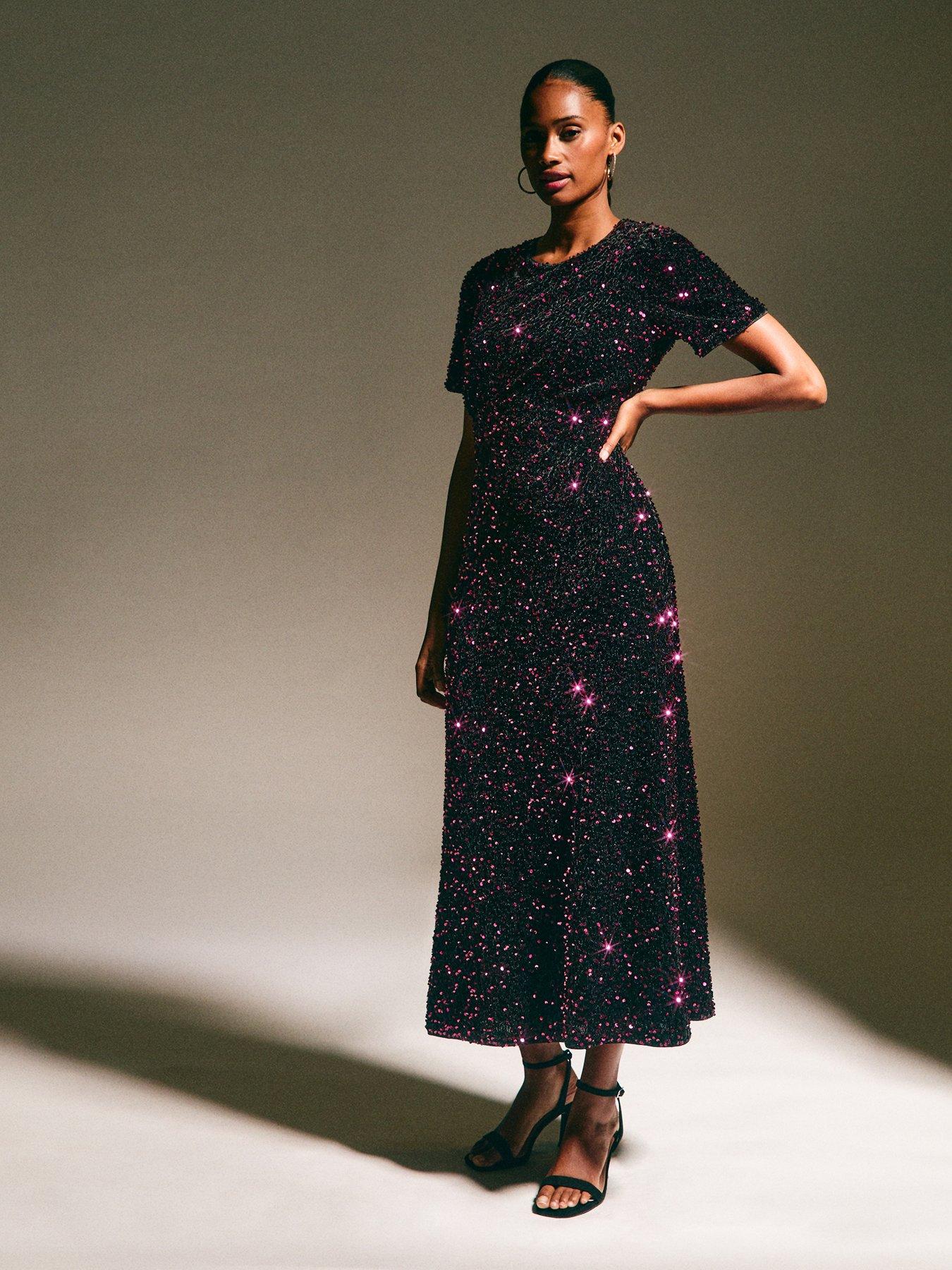 a line puff dress Women A-Line Midi Dress with Short Puffed Sleeve Yellow / XL main image 1