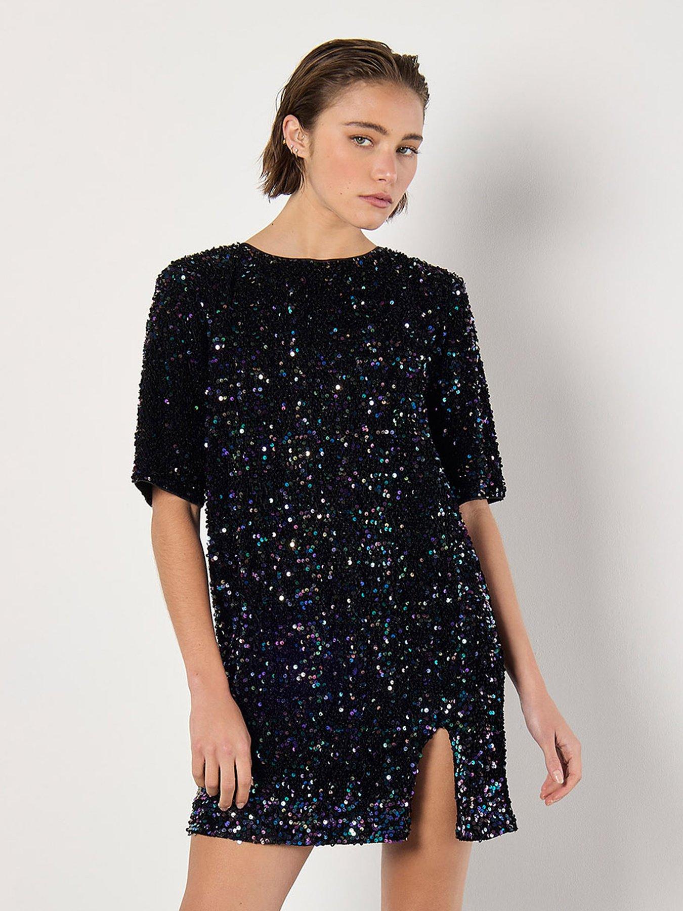 apricot black sequin dress Apricot Women's Rainbow Sequin Cami Dress