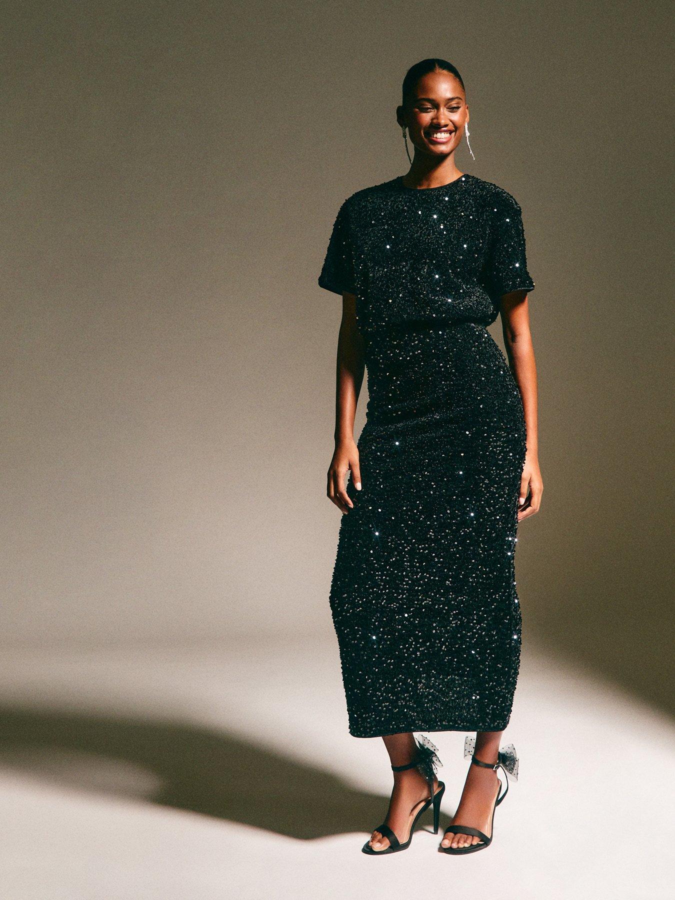 new-look-black-velvet-sequin-embellished-midi-skirt