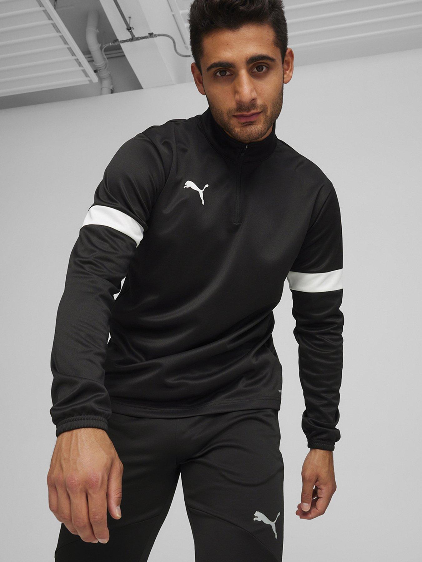 Puma Mens Football Individual Rise 1/4 Zip Top - Black/white