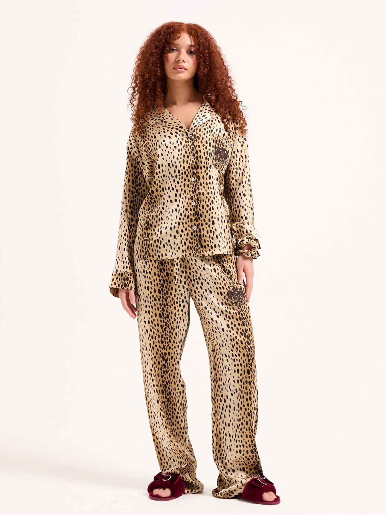 Juicy Couture Tamzin Satin Shirt  &  Pant Set - Brown