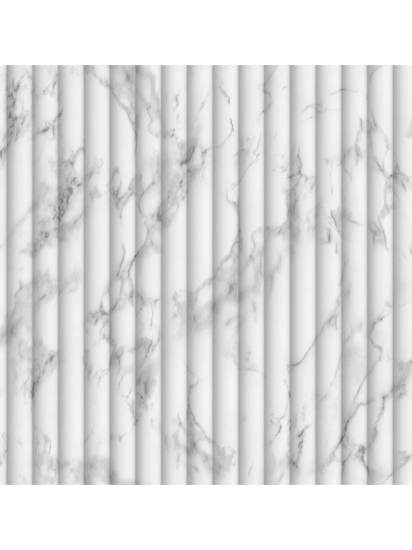 Image 2 of 3 of Fine Decor Bianco Fluted Marble Soft White/grey Wallpaper