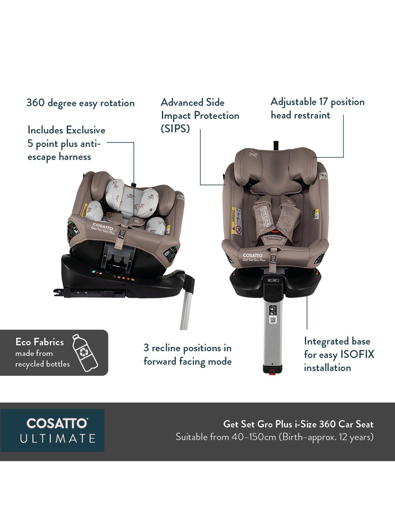 Image 7 of 8 of Cosatto Get Set Gro Plus i-Size 360 Spin Car Seat - Bear Hug