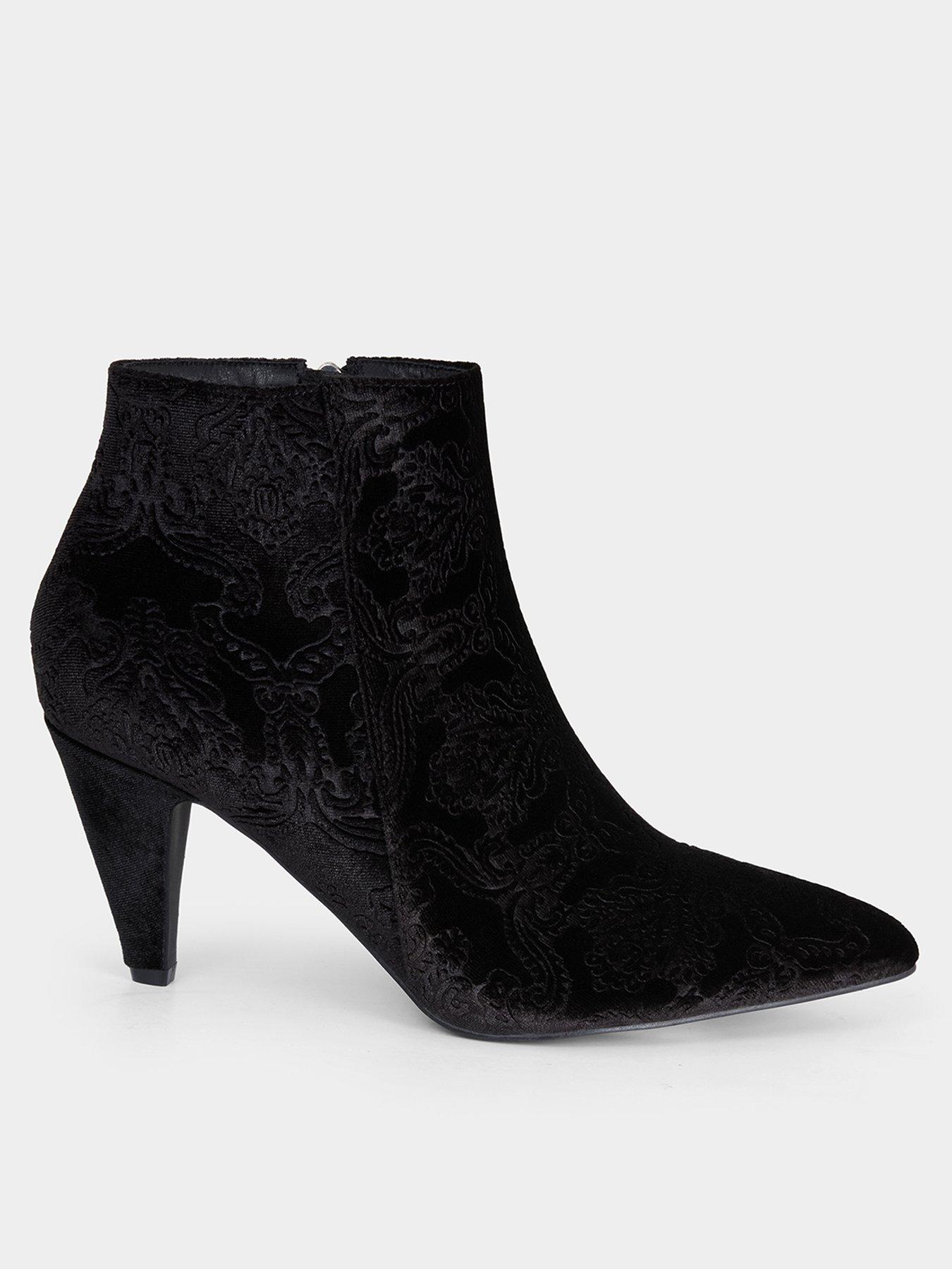 joe-browns-vivacious-embossed-velvet-ankle-boots-black