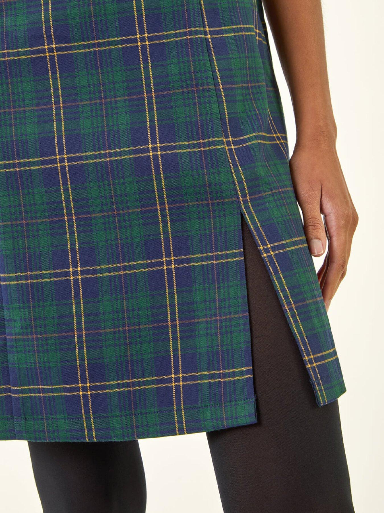Image 5 of 5 of Roman Check Print Pinafore Dress