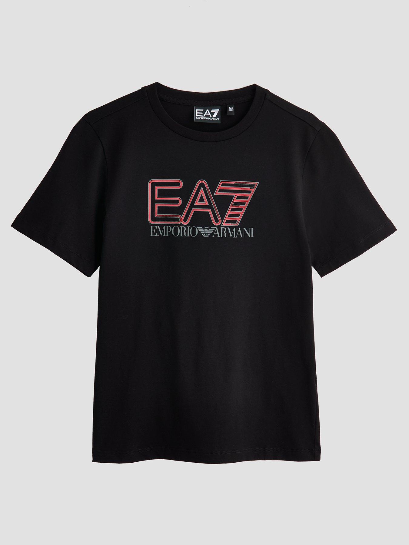 EA7 Emporio Armani Boys Train Visibility Short Sleeve T-Shirt - Black