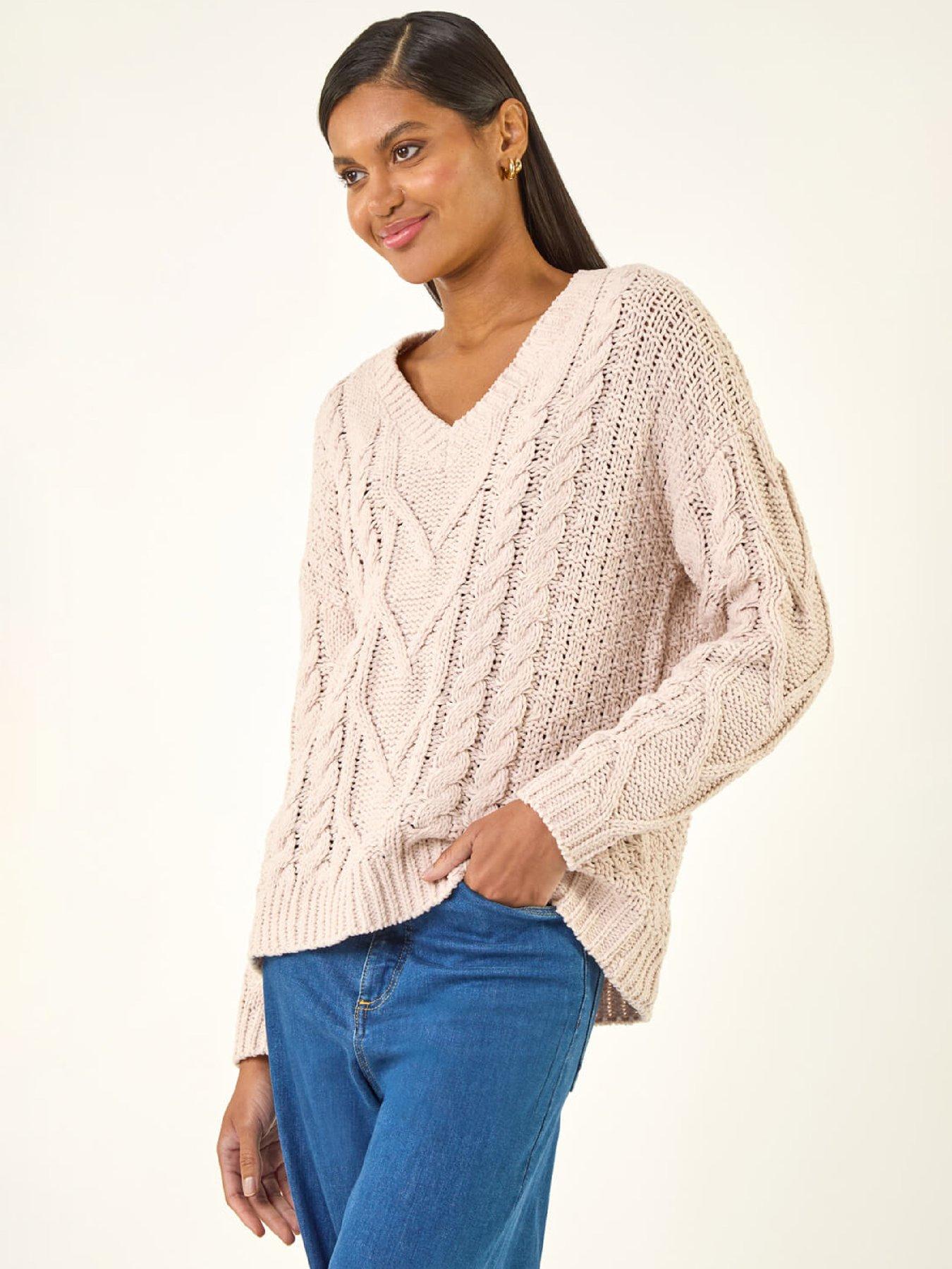 Roman V-neck Cable Knit Jumper