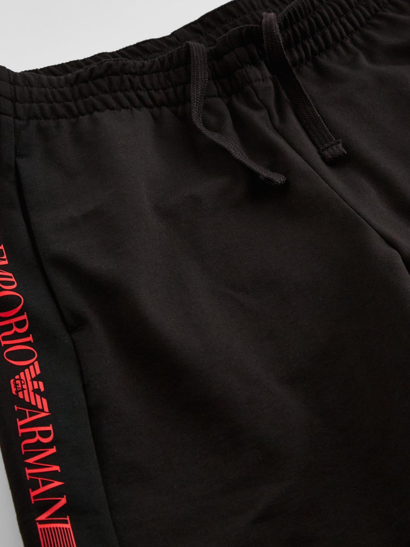 Image 4 of 4 of EA7 Emporio Armani Boys Train Series Extended Logo Short Sleeve T-Shirt And Short Set - Black/Grey