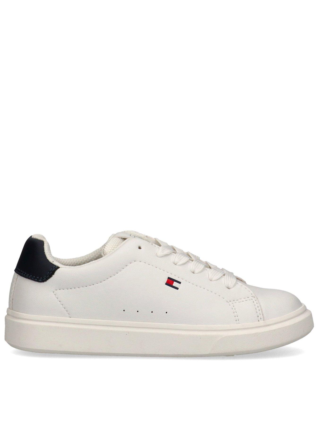 Image 1 of 5 of Tommy Hilfiger Boys Low Cut Lace-Up Sneaker - White