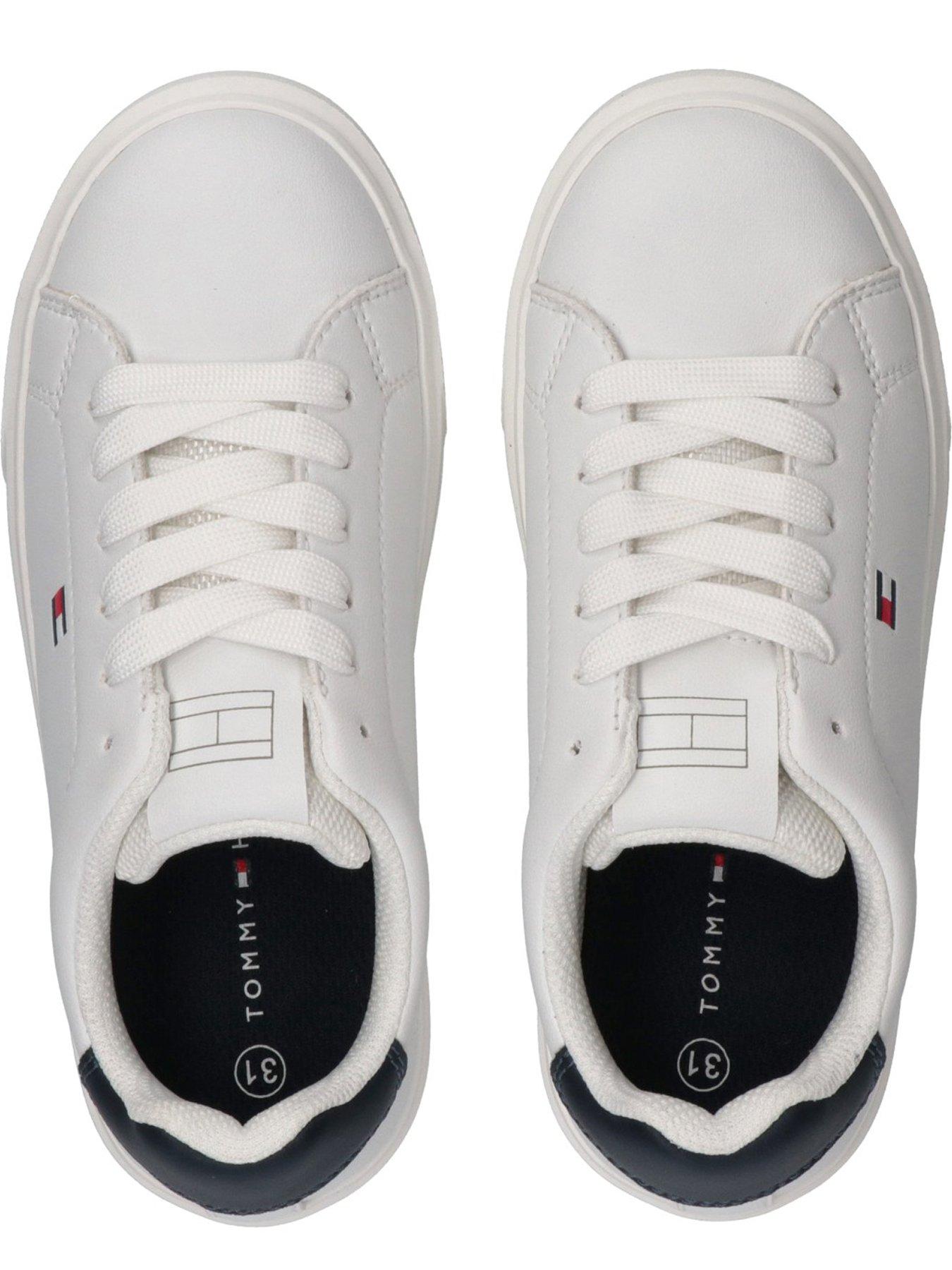 Image 3 of 5 of Tommy Hilfiger Boys Low Cut Lace-Up Sneaker - White