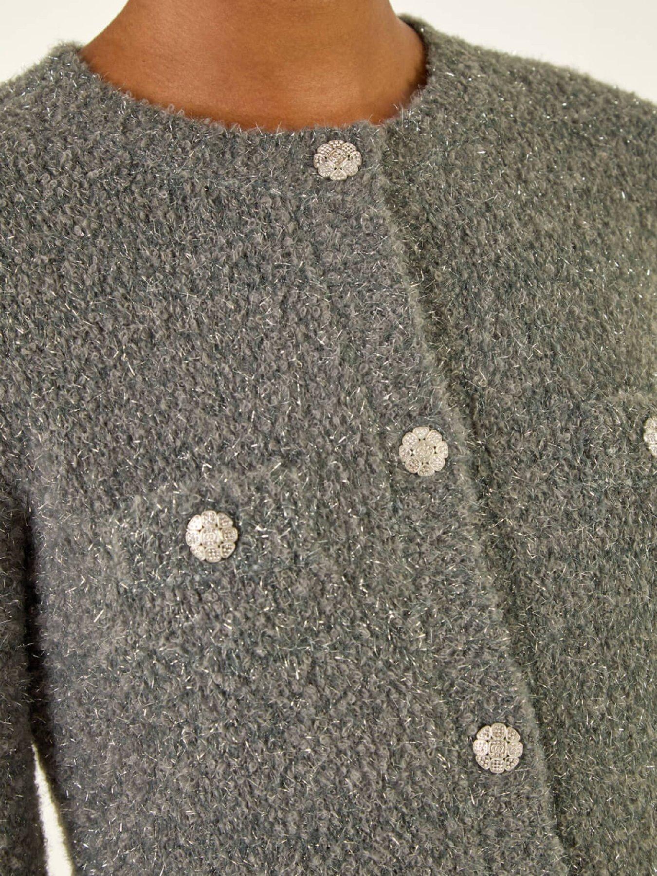 roman-fluffy-shimmer-button-cardigan-greydetail