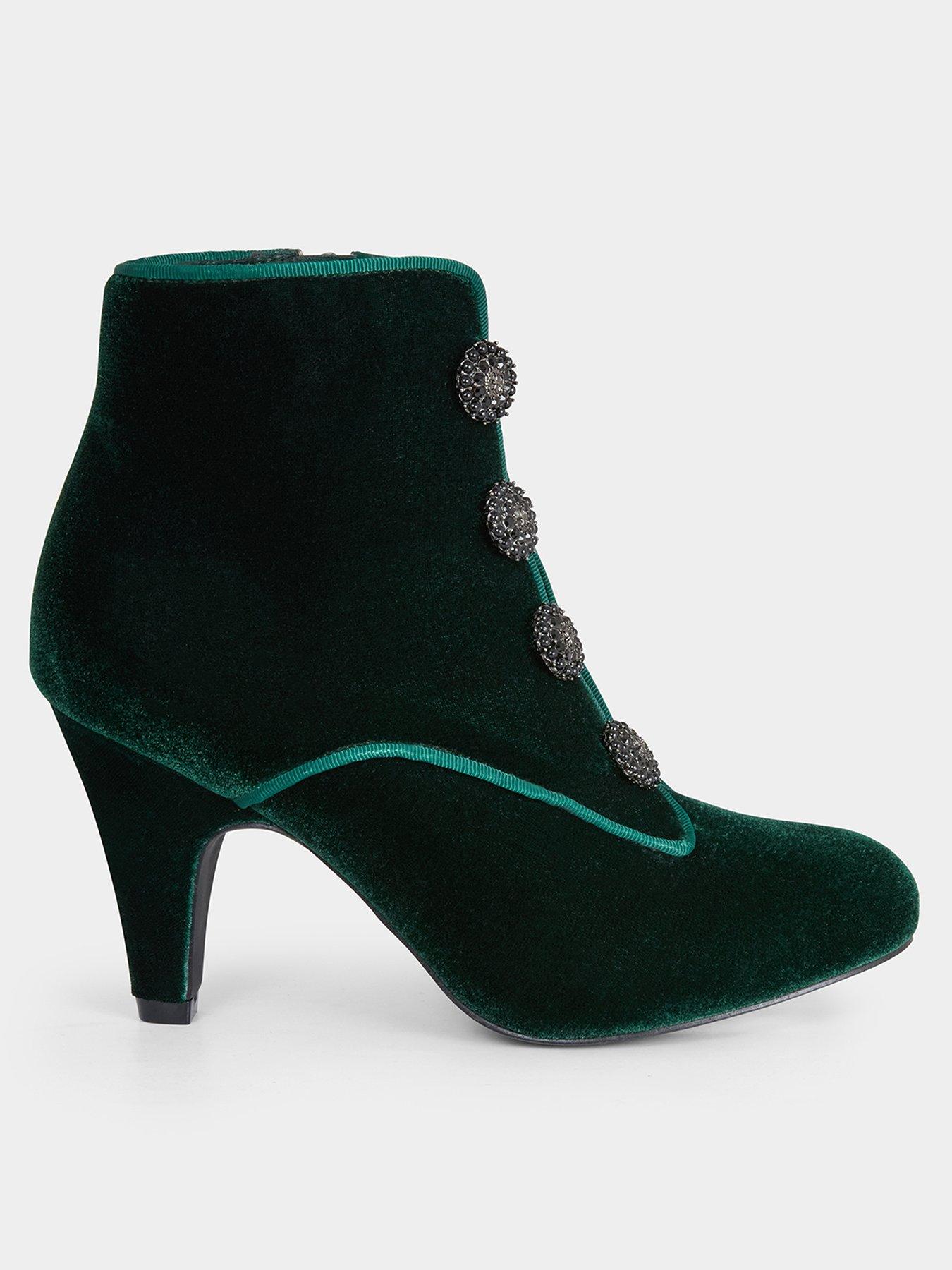 joe-browns-charming-jewel-button-velvet-ankle-boots-dark-greenfront