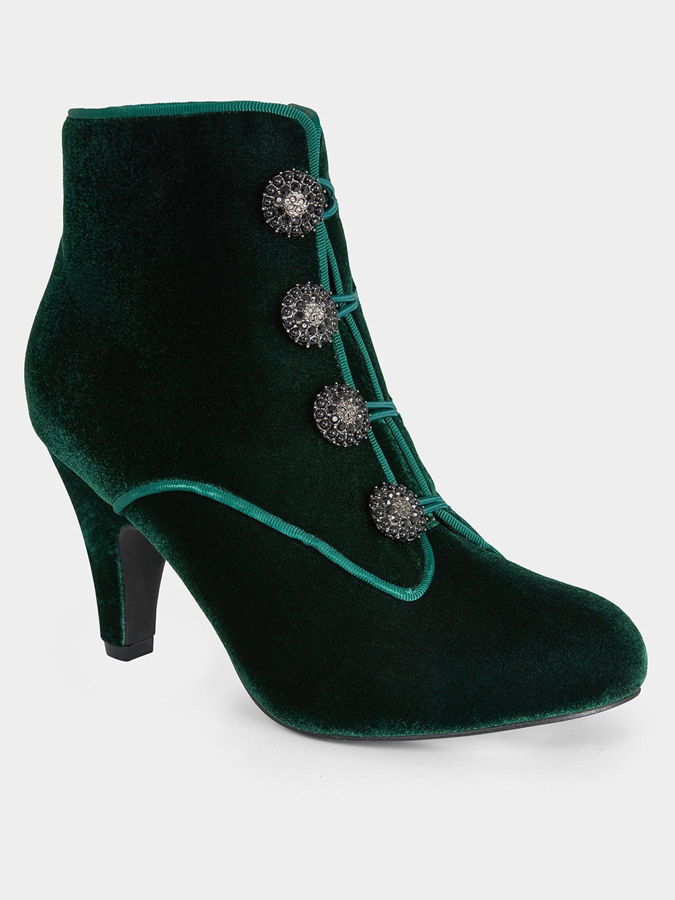 joe-browns-charming-jewel-button-velvet-ankle-boots-dark-greenback