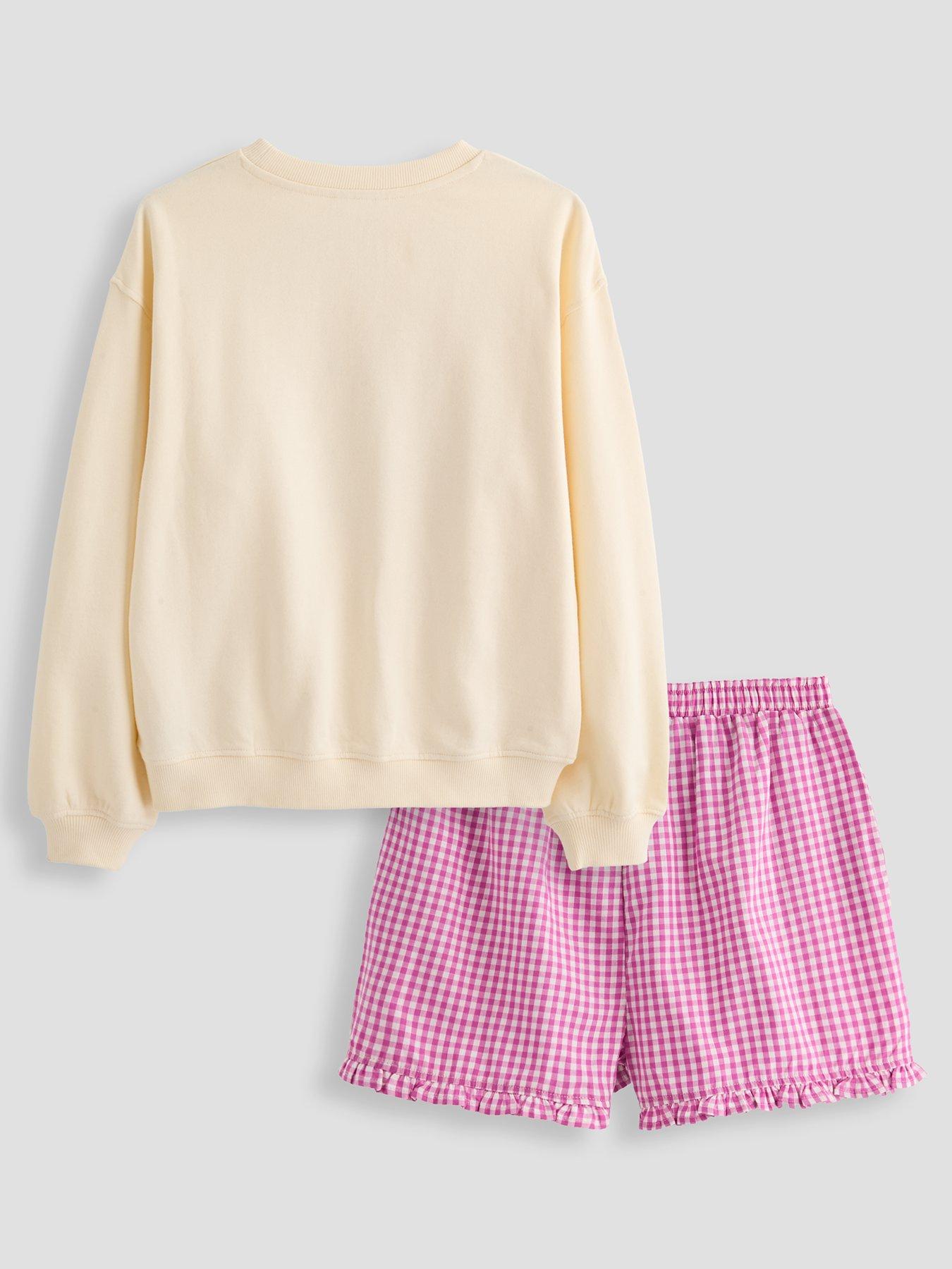 Image 2 of 4 of The Very Collection Girls Sweatshirt With Gingham Shorts Set - Multi